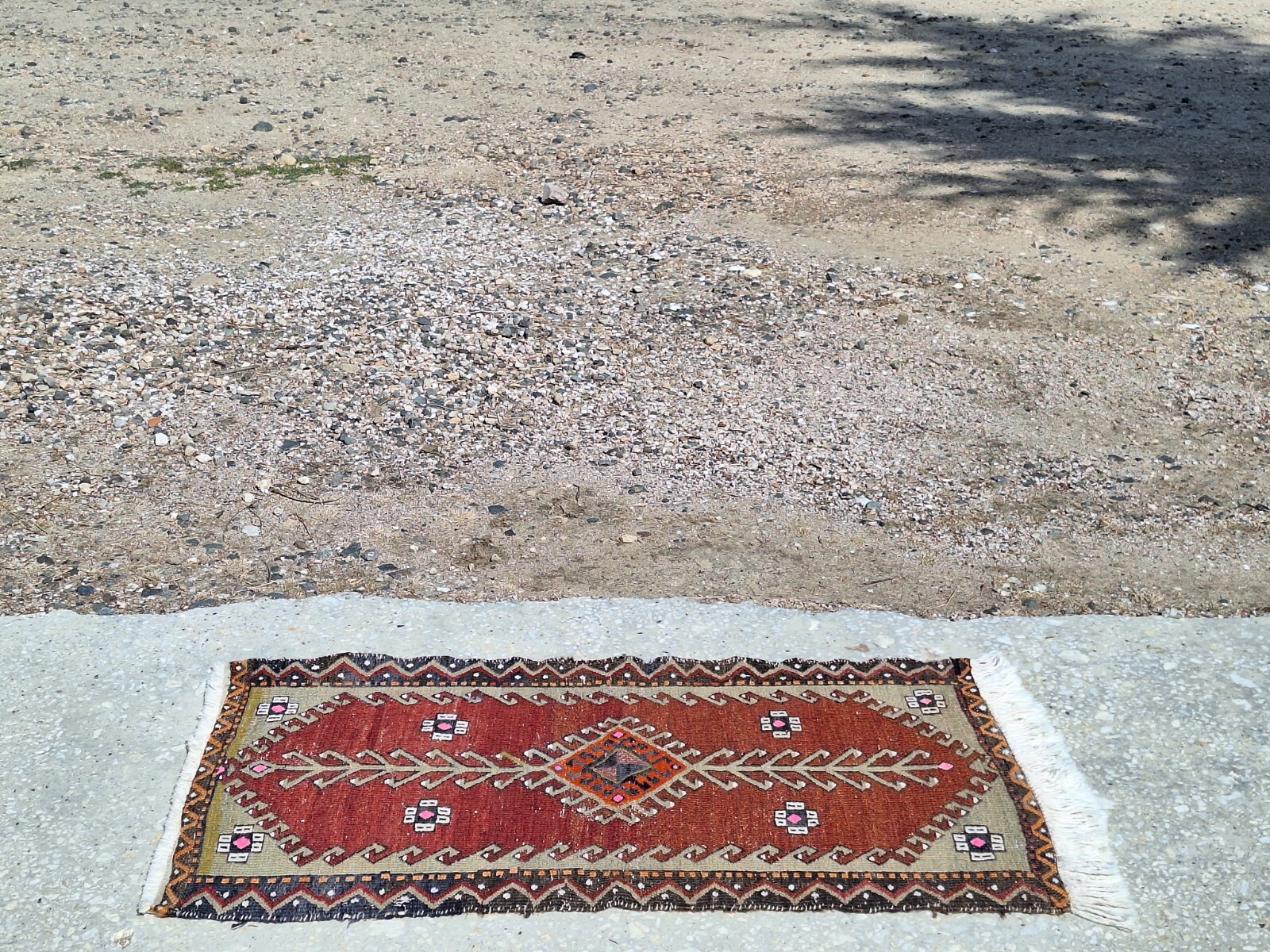 1960s Turkish-Anatolian Vintage HandWoven Small Embroidery Kilim Rug-Village rug