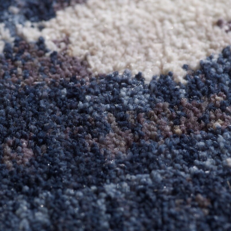 Soft Durable Navy Abstract Microfiber Indoor Accent Runner Rug 20″x60″ Durable