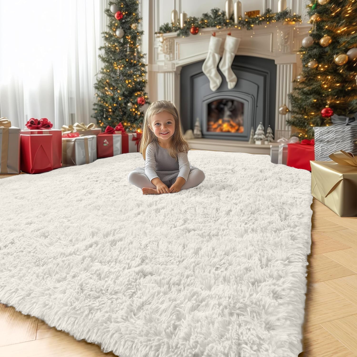 Luxury Shaggy Area Rug Super Soft Plush Anti-Slip Floor Carpet Home Decor Rugs