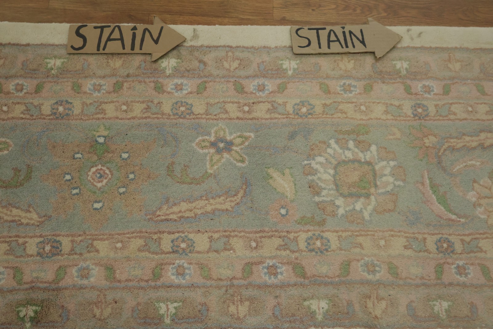 Ivory Floral Elegance: Palace Size Rug 13×20 Wool Hand-knotted Oushak Carpet