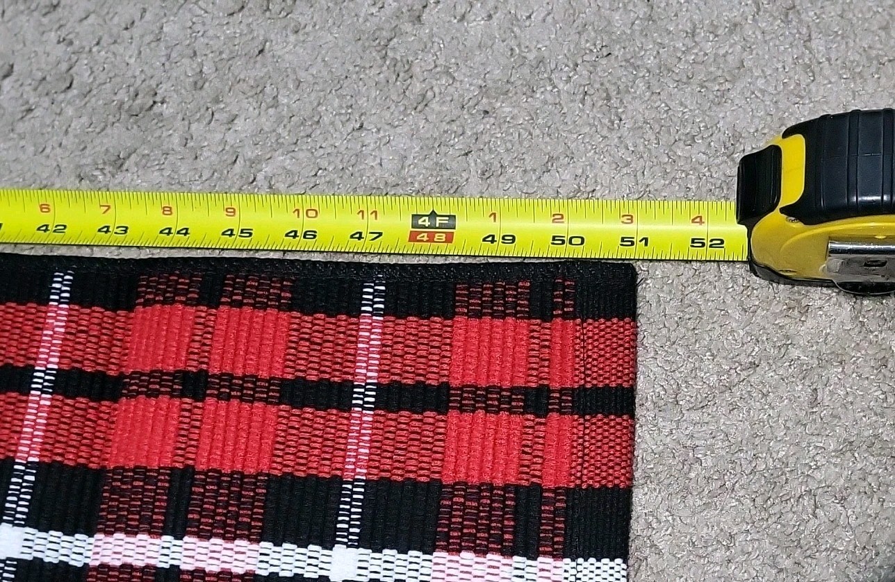 Woven Rug Red Black White