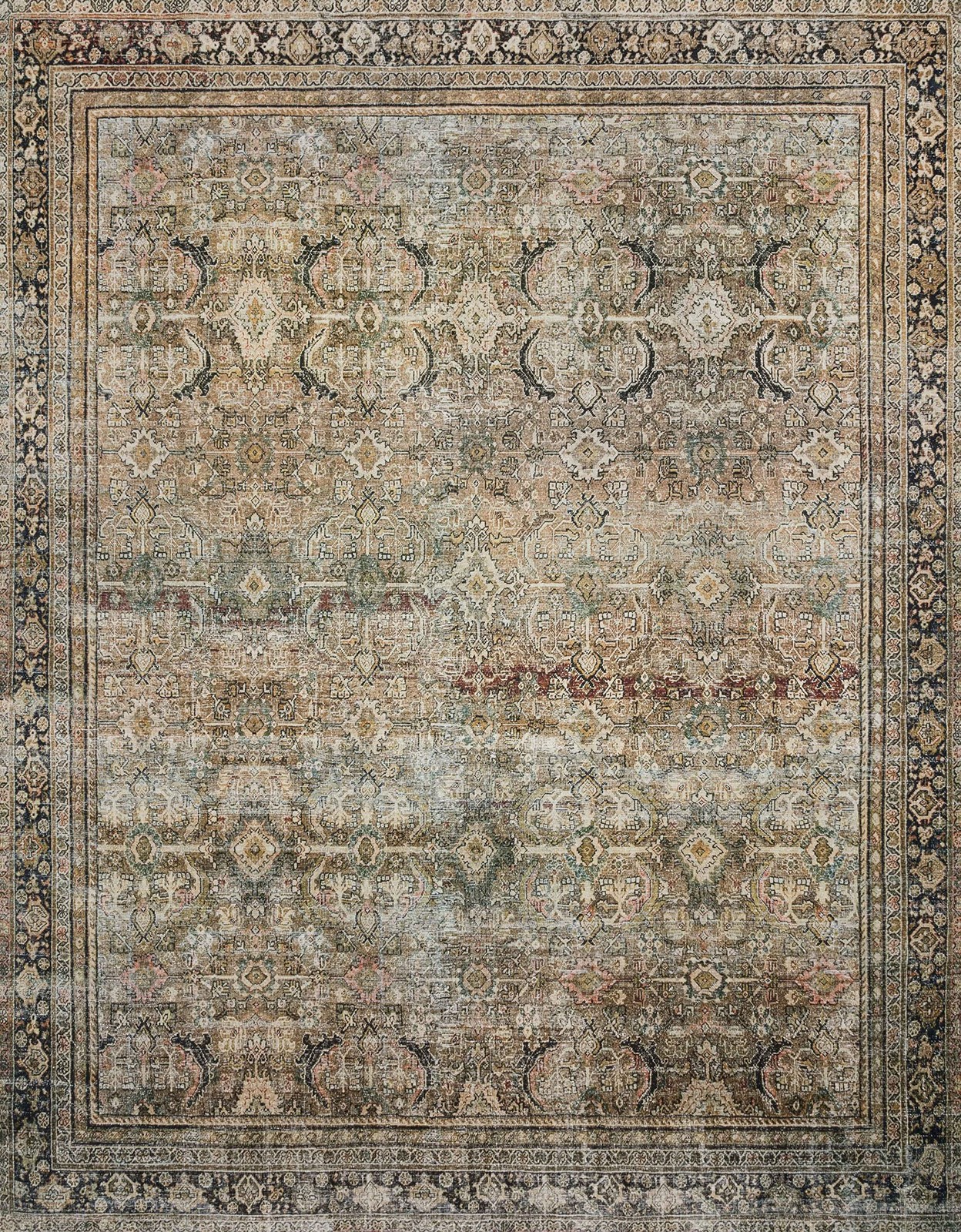 Loloi Layla Collection LAY-03 7’6″ x 9’6″ (Rectangular), Olive / Charcoal