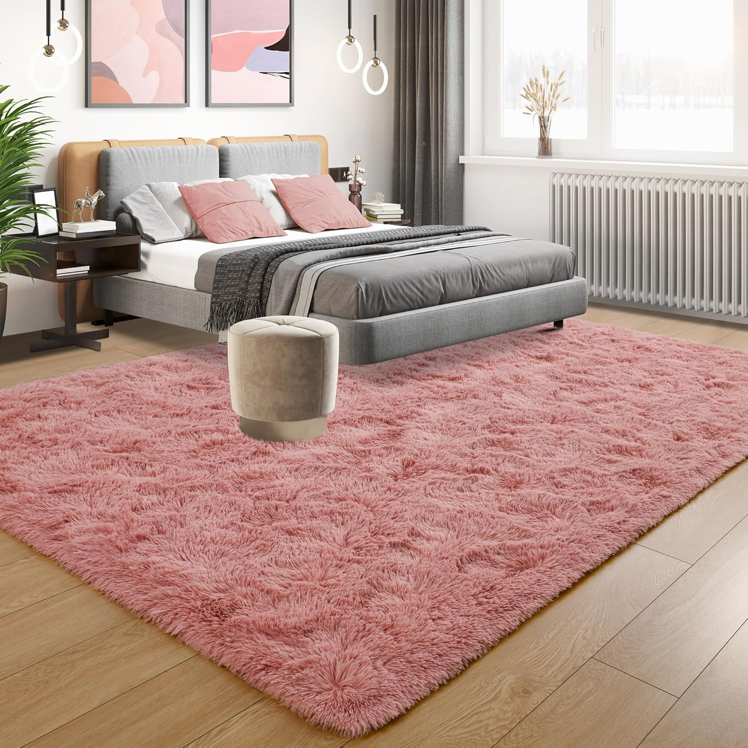 Alfombra supersuave y esponjosa para dormitorio y sala de estar, 1,2 x 1,8 m