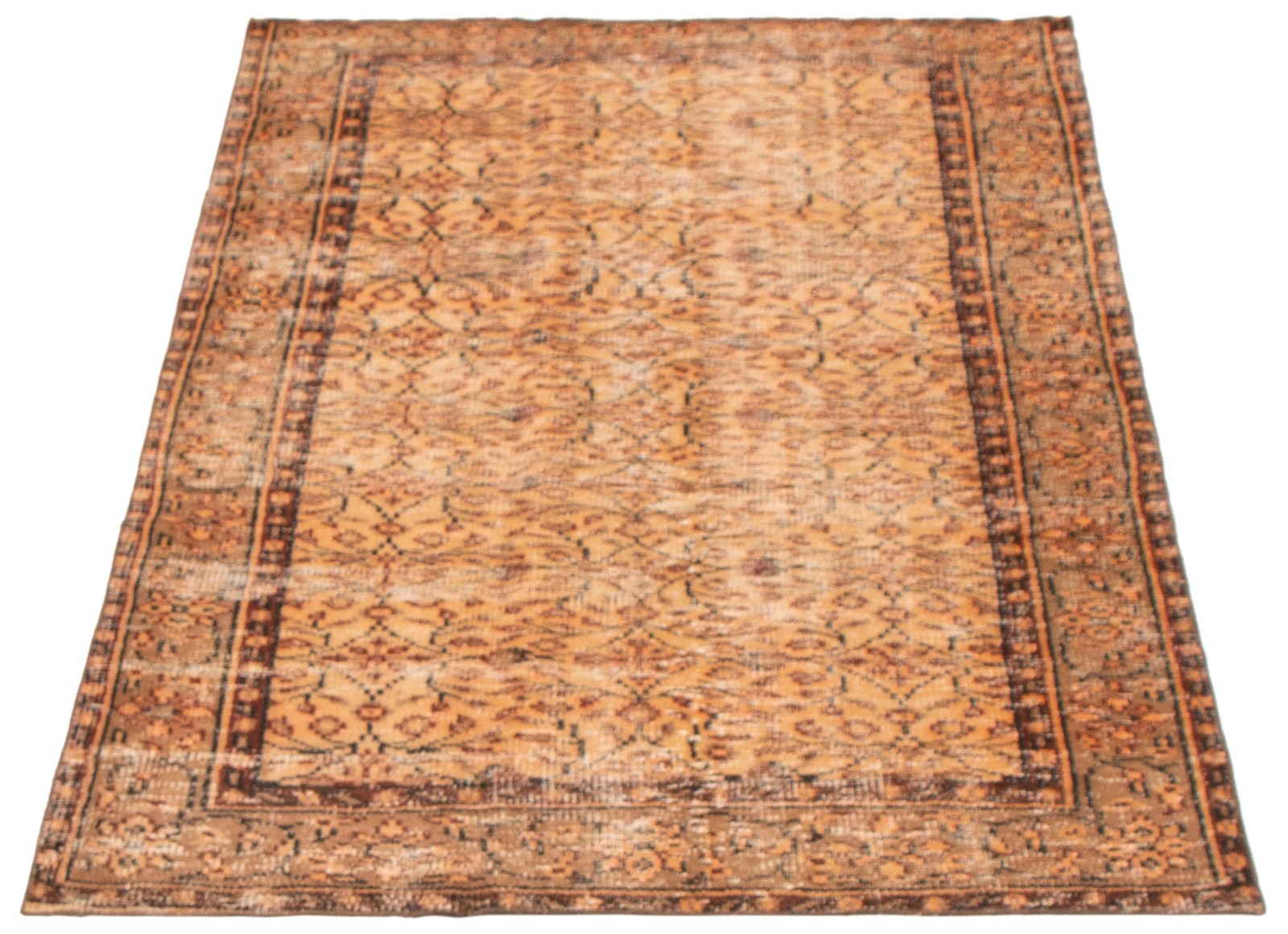 Vintage 4’1″ x 6’4″ Traditional Hand Knotted Vegetable Dye Wool Area Rug