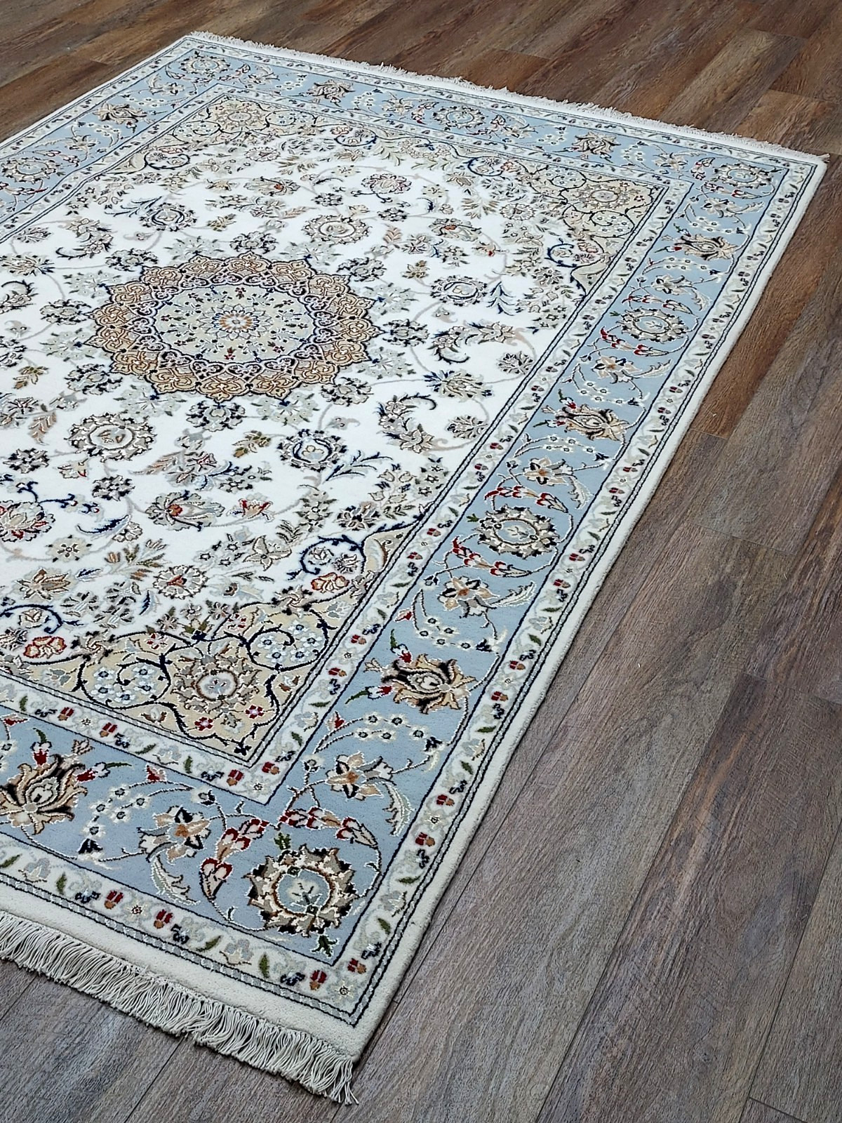 Turkish Silk And Wool HandMade Bohemian Royal Classic Design Rug 5.5×8 Ft