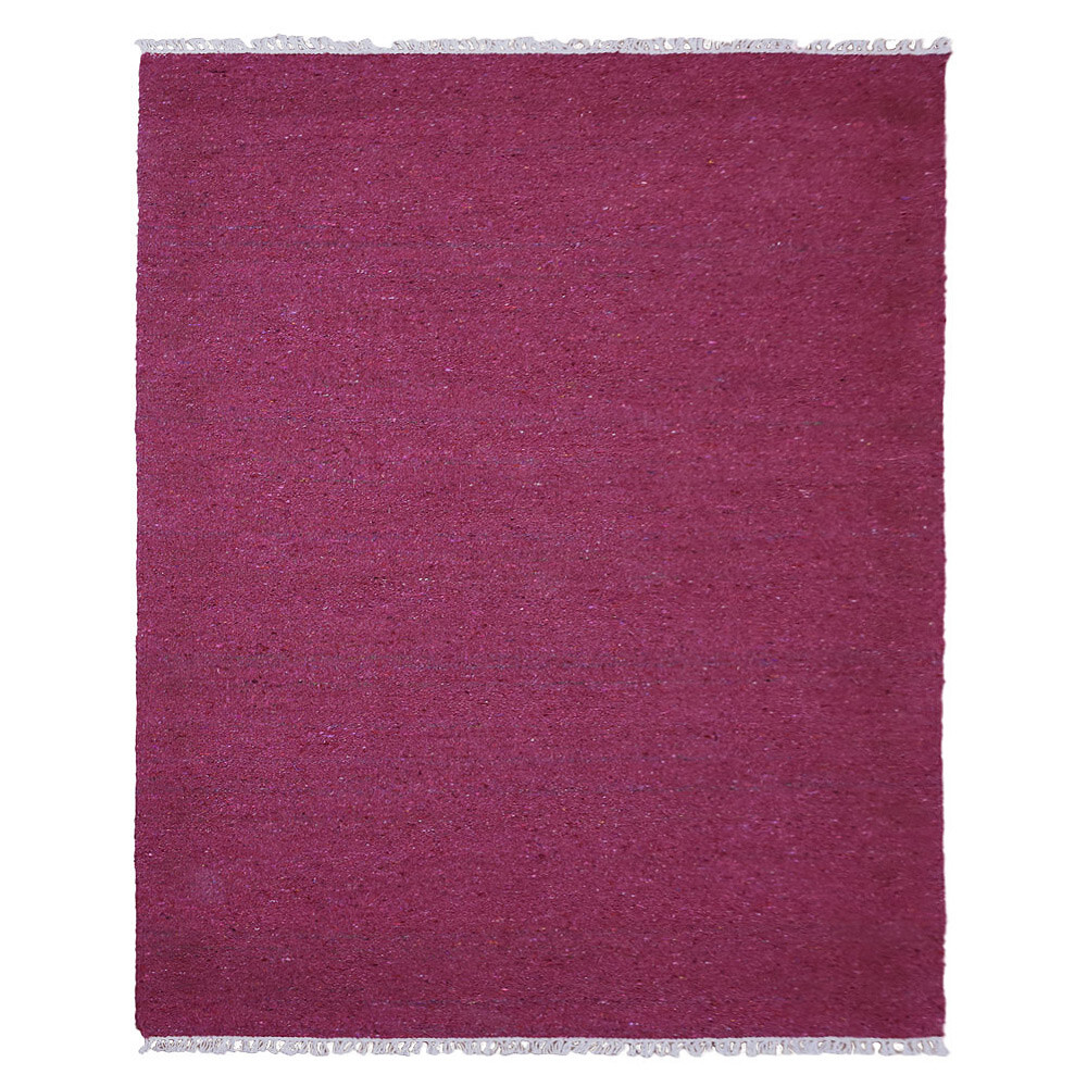 Hand Woven Flat Weave Kilim Cotton & Polyester Area Rug Solid Pink BBH Homes