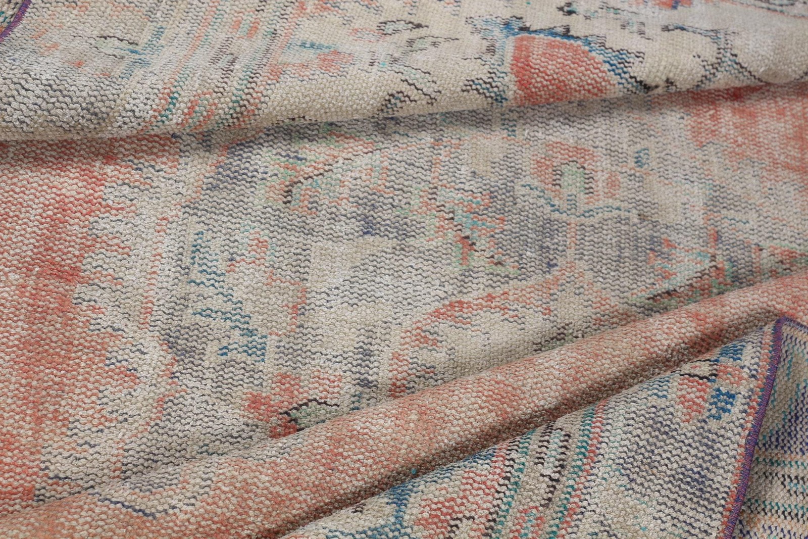Turkish Vintage Rug, Large 5,8×9,5 ft (178×290 cm) Rug, Red Striped Wool Rug
