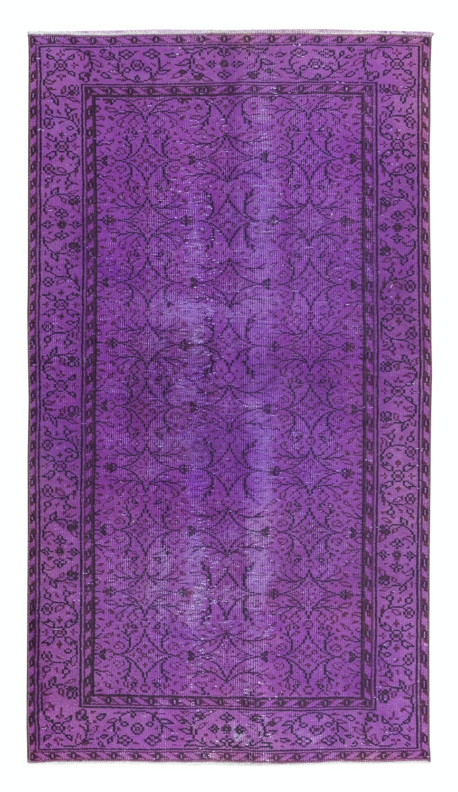 4.2×7.6 Ft Contemporary Living Room Carpet in Purple, Handmade Turkish Area Rug