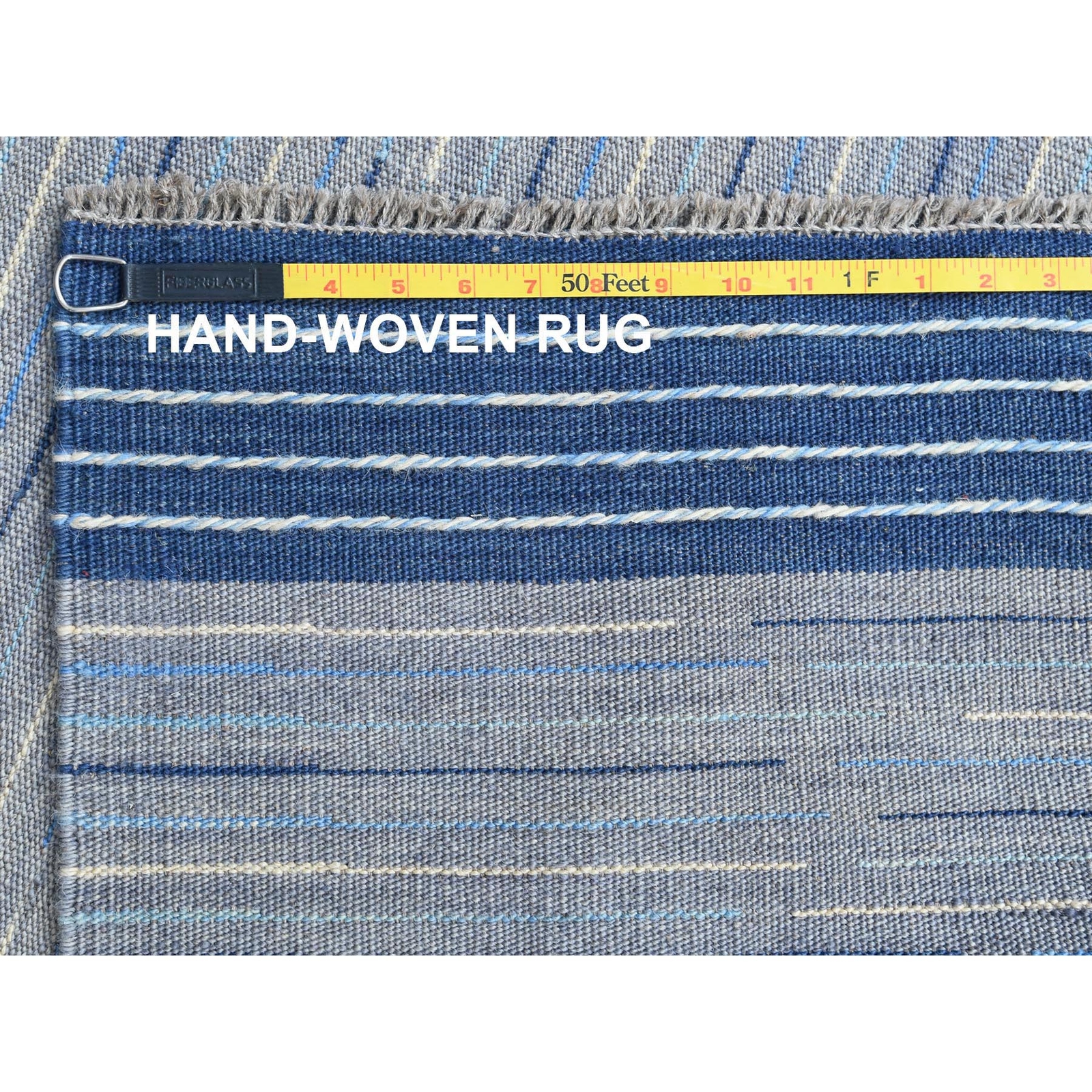 6’4″x9’1″ Flat Weave Nomadic Stripe Design Kilim Hand Woven Rug R60110