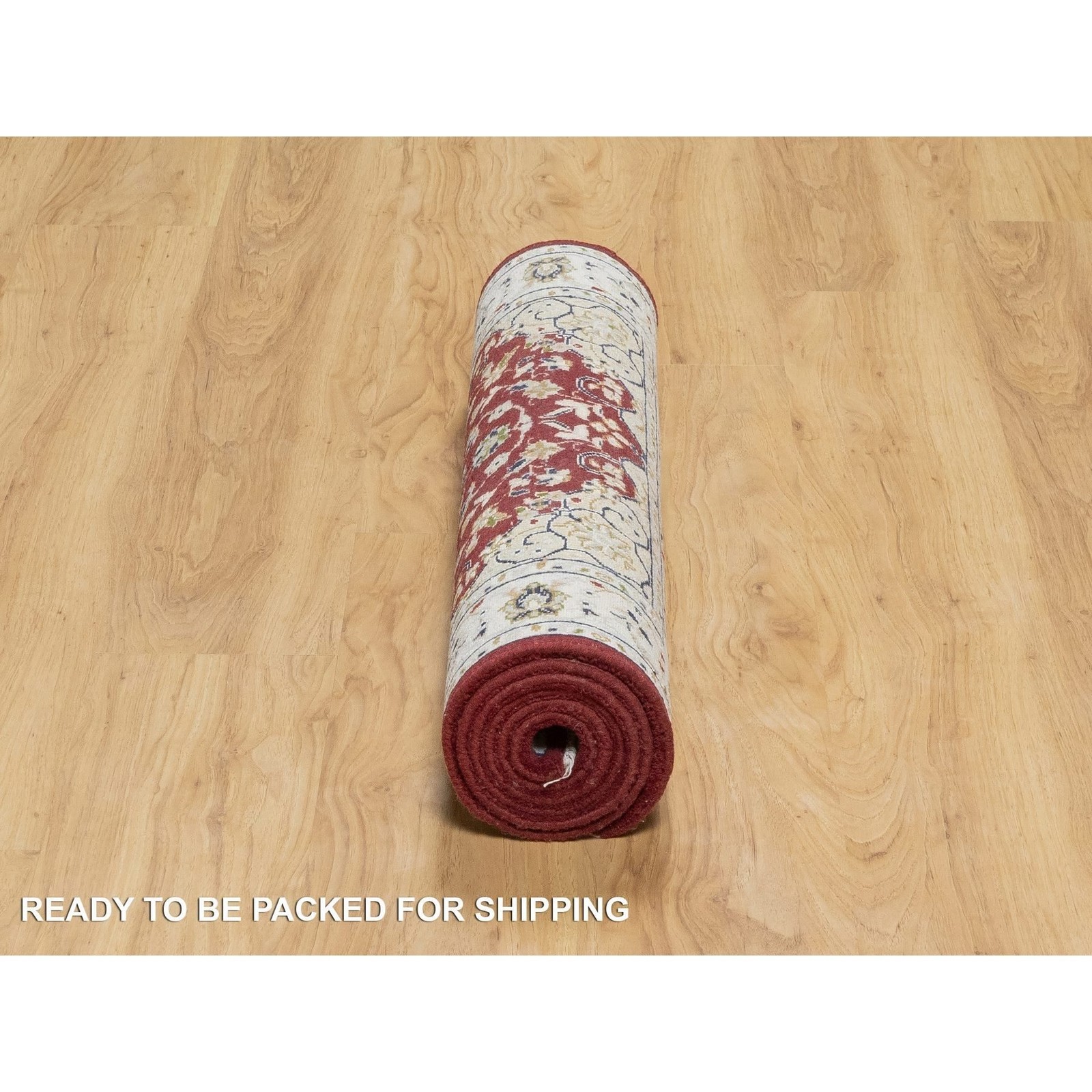 2’8″x6’8″ Rosewood Red Wool and Silk Nain Hand Knotted 250 KPSI Rug R90882