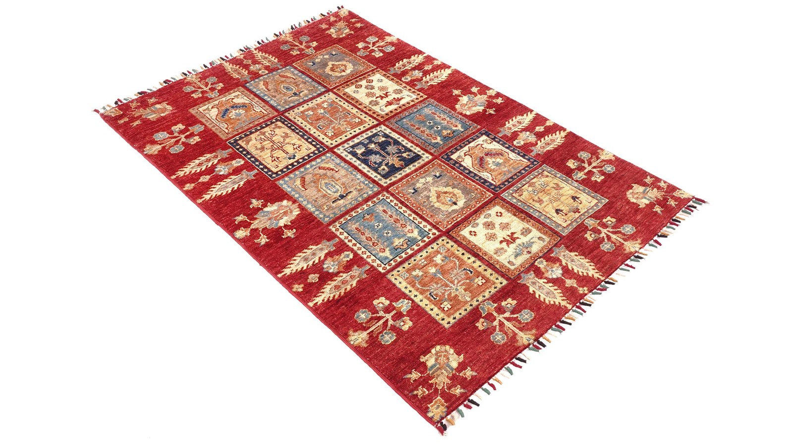 Afghan Ziegler Khorjin Bakhtiar Carpet 100×150 Hand-knotted Red Field Pattern