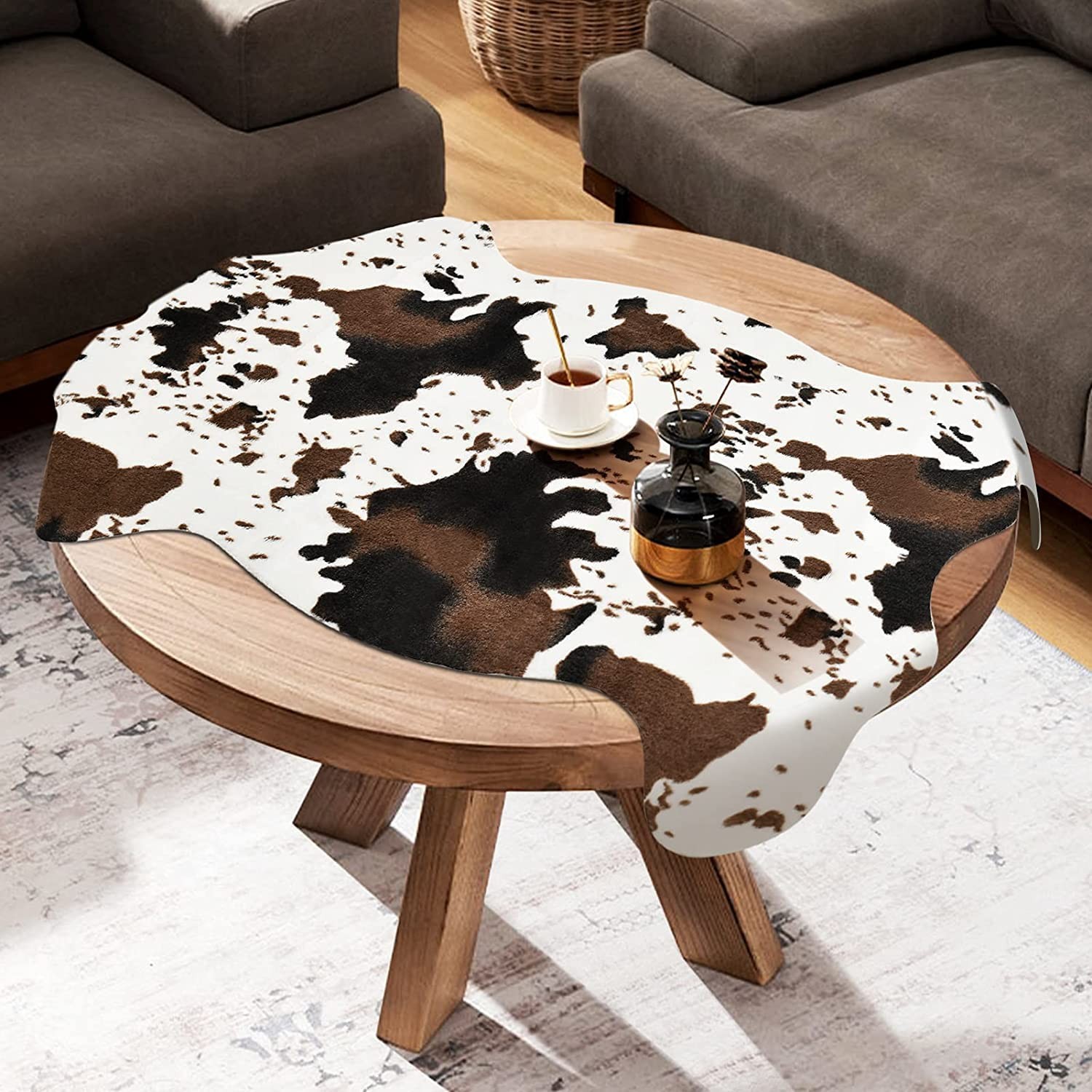 Premium Faux Cowhide Rug 2.5×3.6Ft Durable and Large Size Cow Print Rugs