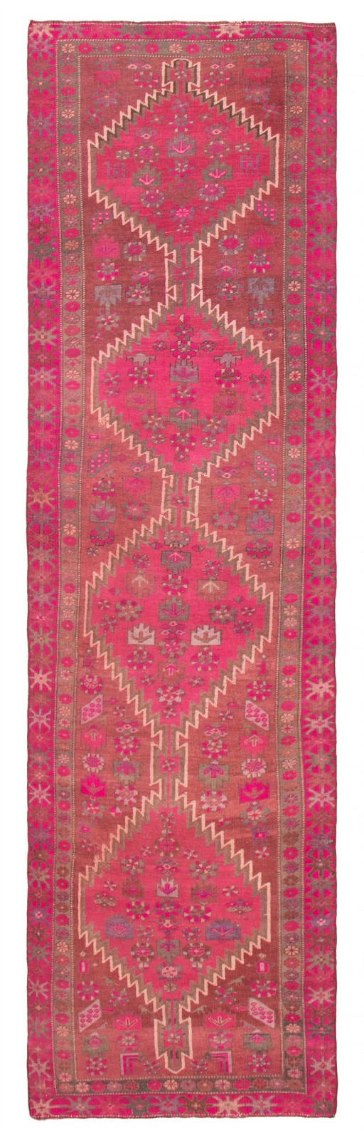 3’6″ x 13’2″ Vintage Hand-knotted Runner Rug Traditional Oriental Wool Carpet