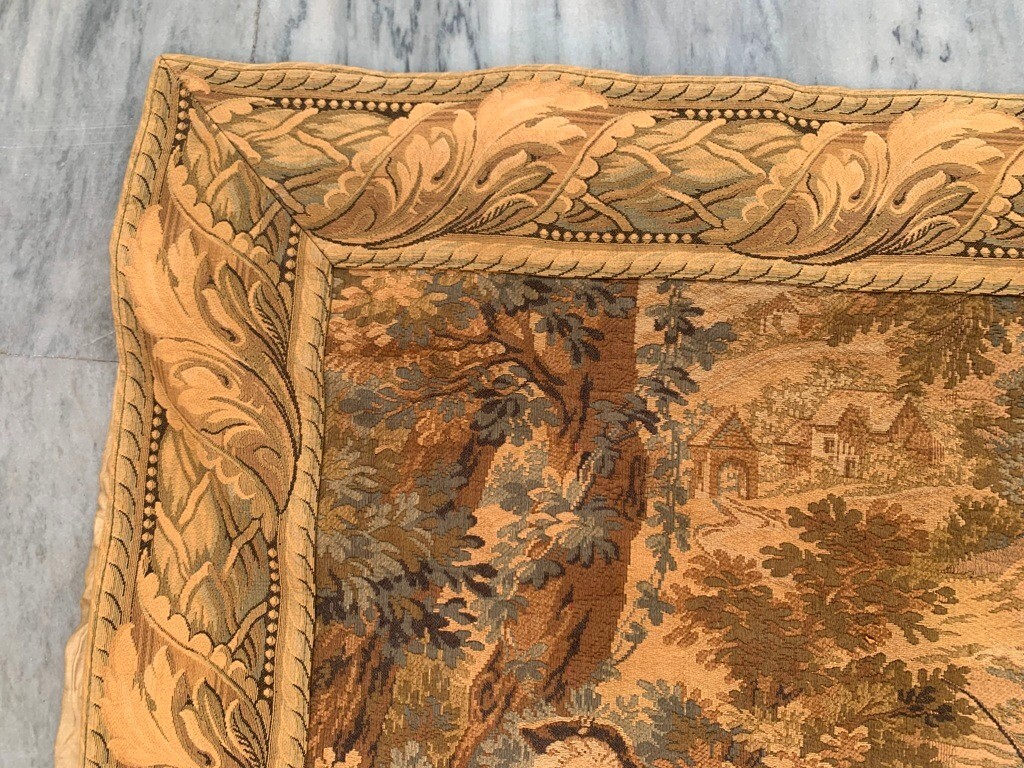 Vintage Pictorial French Tapestry Stunning Hunting Tapestry Home Decor 3×6 ft