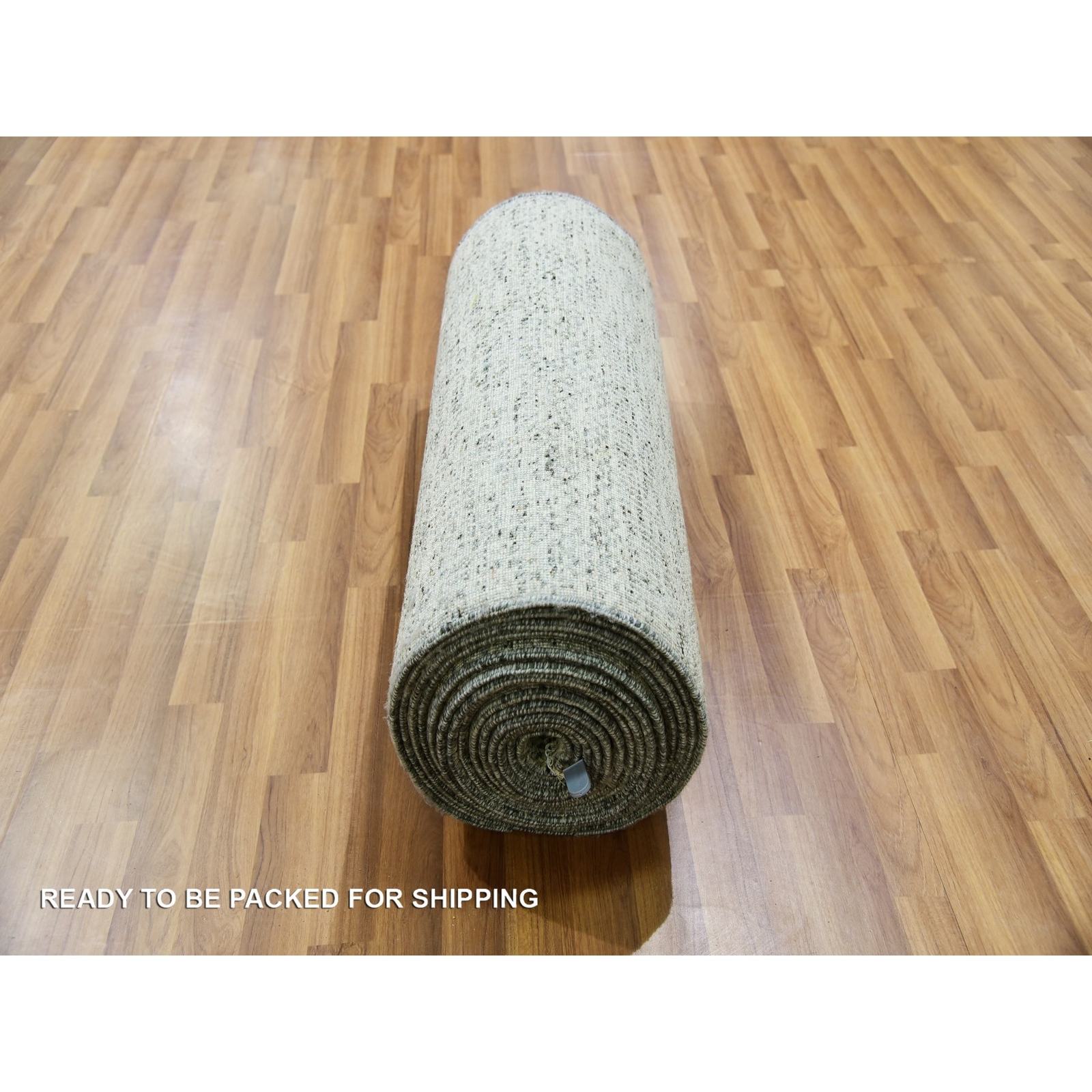 2’5″x26’3″ Wales Gray Modern Tone on Tone Grass Design Wool XL Runner Rug R79880