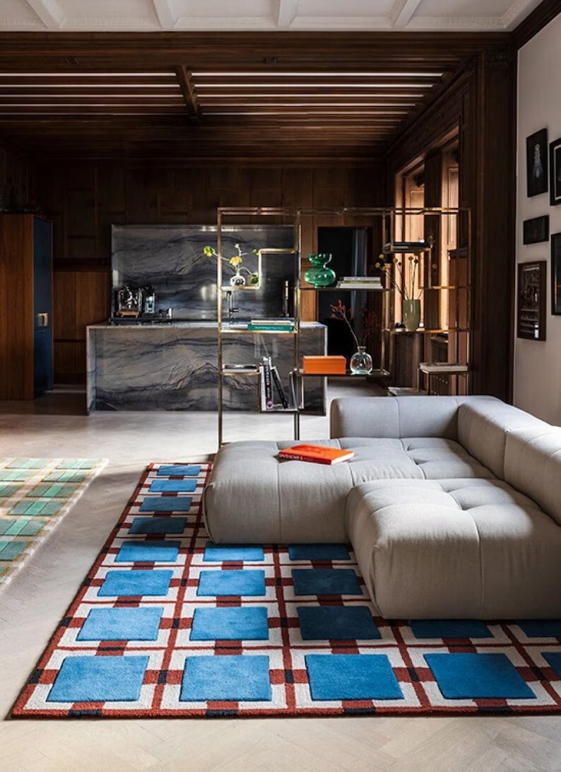 UNIQUE HAND TUFTED AREA RUG 8X10 NEWZEALAND WOOL RUGS CARPET FOR LIVING ROOM