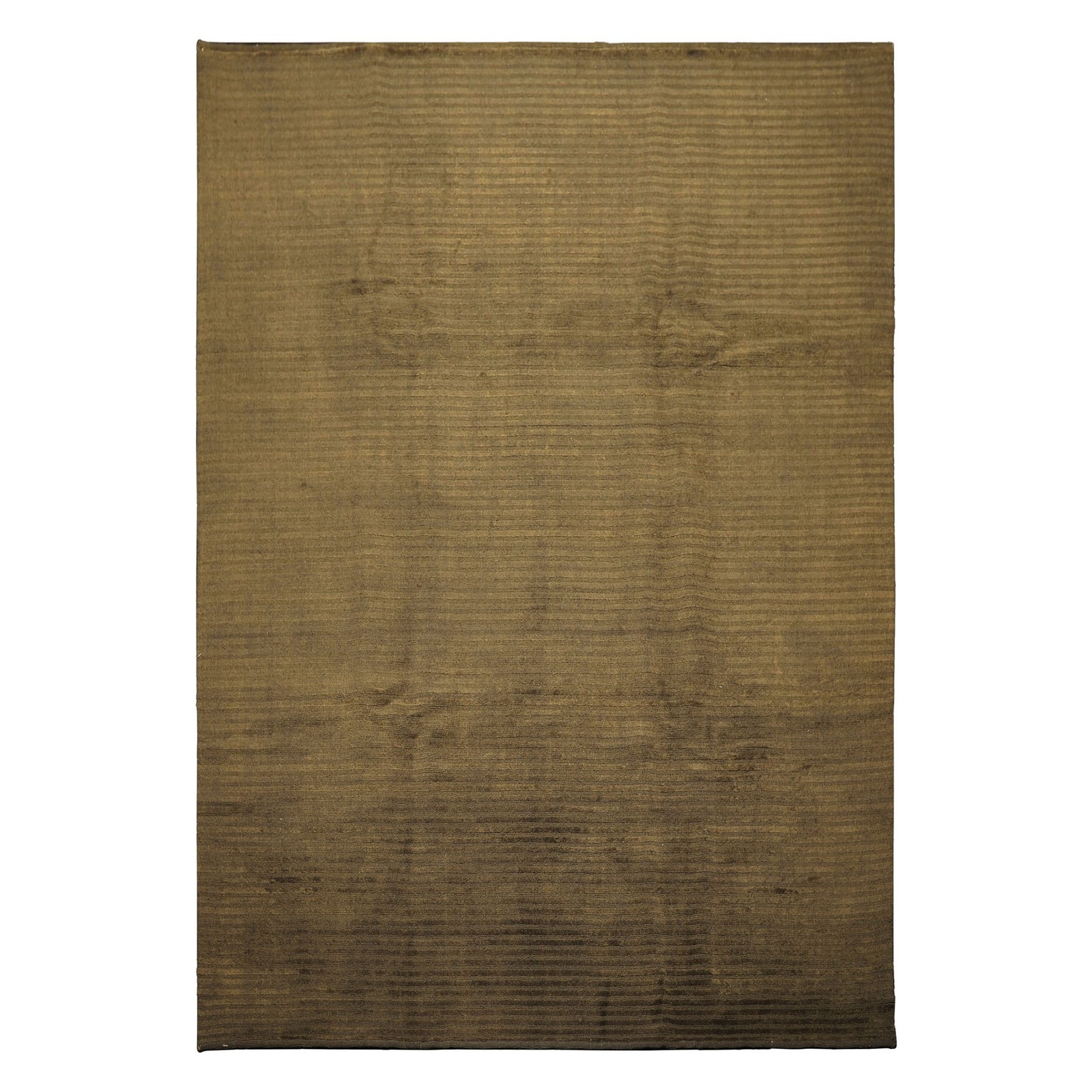 8’4″x11’7″ Hand Knotted Wool Dark Green Tibetan Modern Ribbed Solid Textured Rug