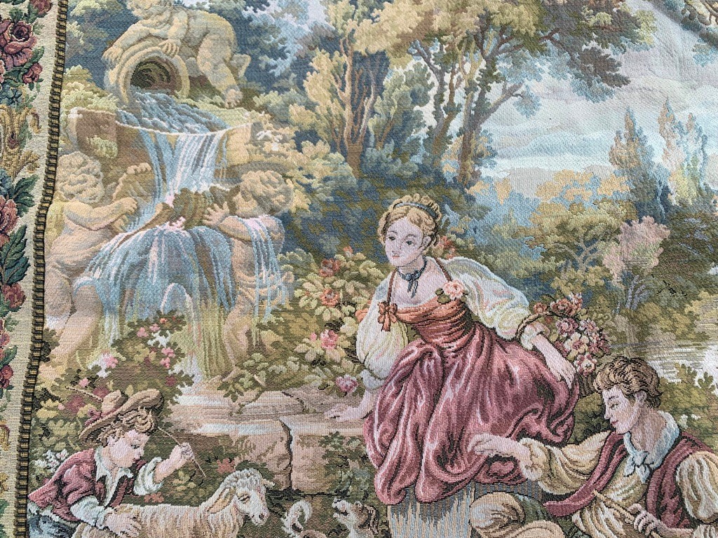 Vintage French Pictorial Romantic View River Side Home Decor 3x4ft
