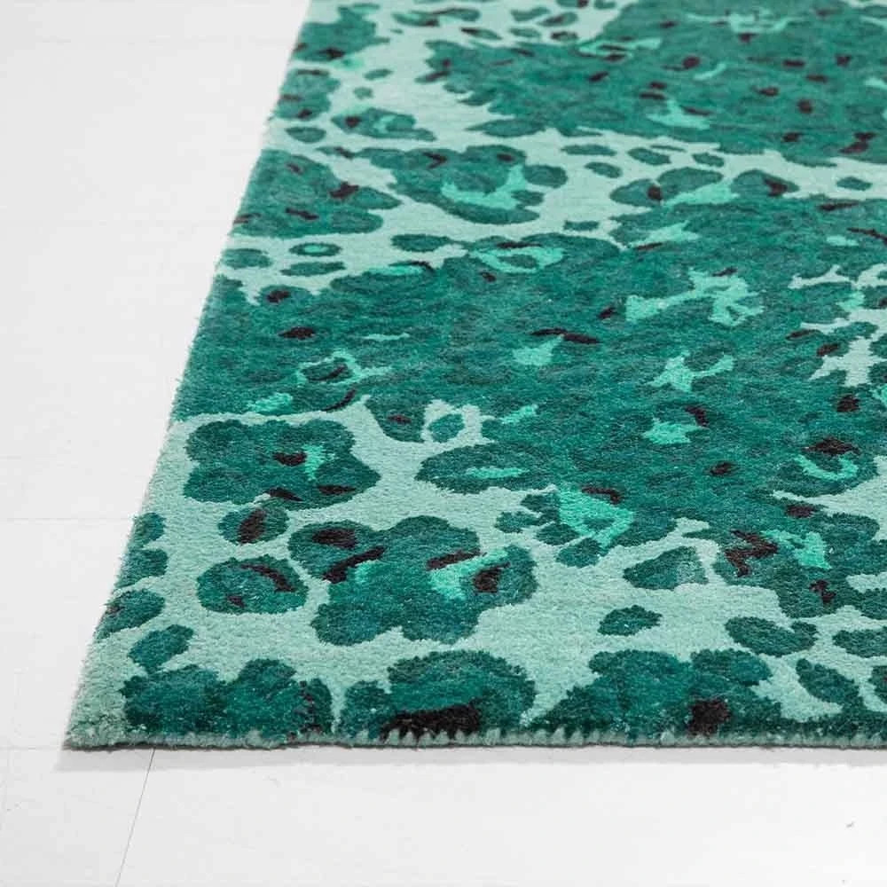 Hand Tufted Rug 100% Nz Wool Green Designer Modern Handmade Area Rug & Carpets