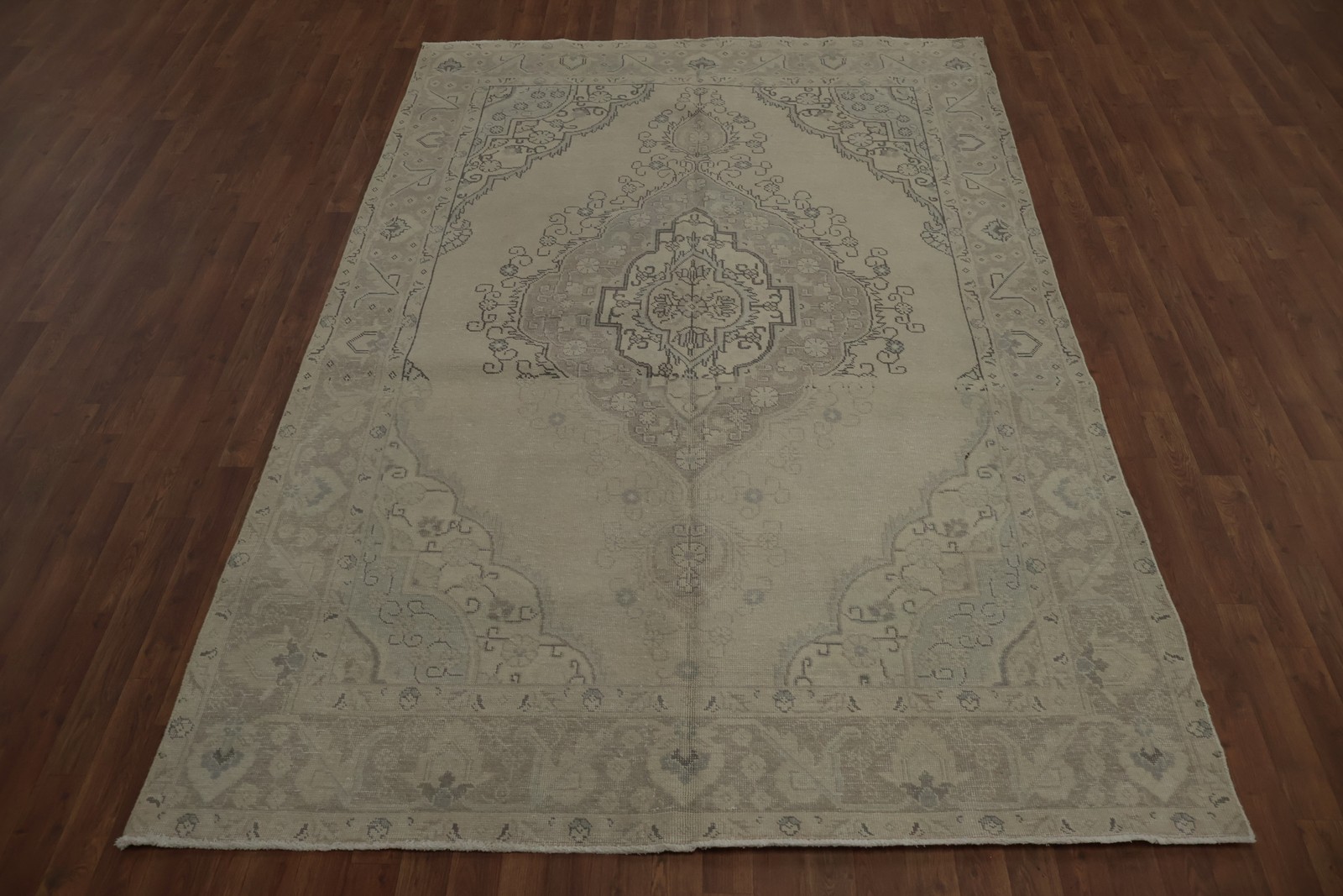 Rustic Muted with This Ornamental Beige and Blue Area Rug 6×10 Handmade Carpet