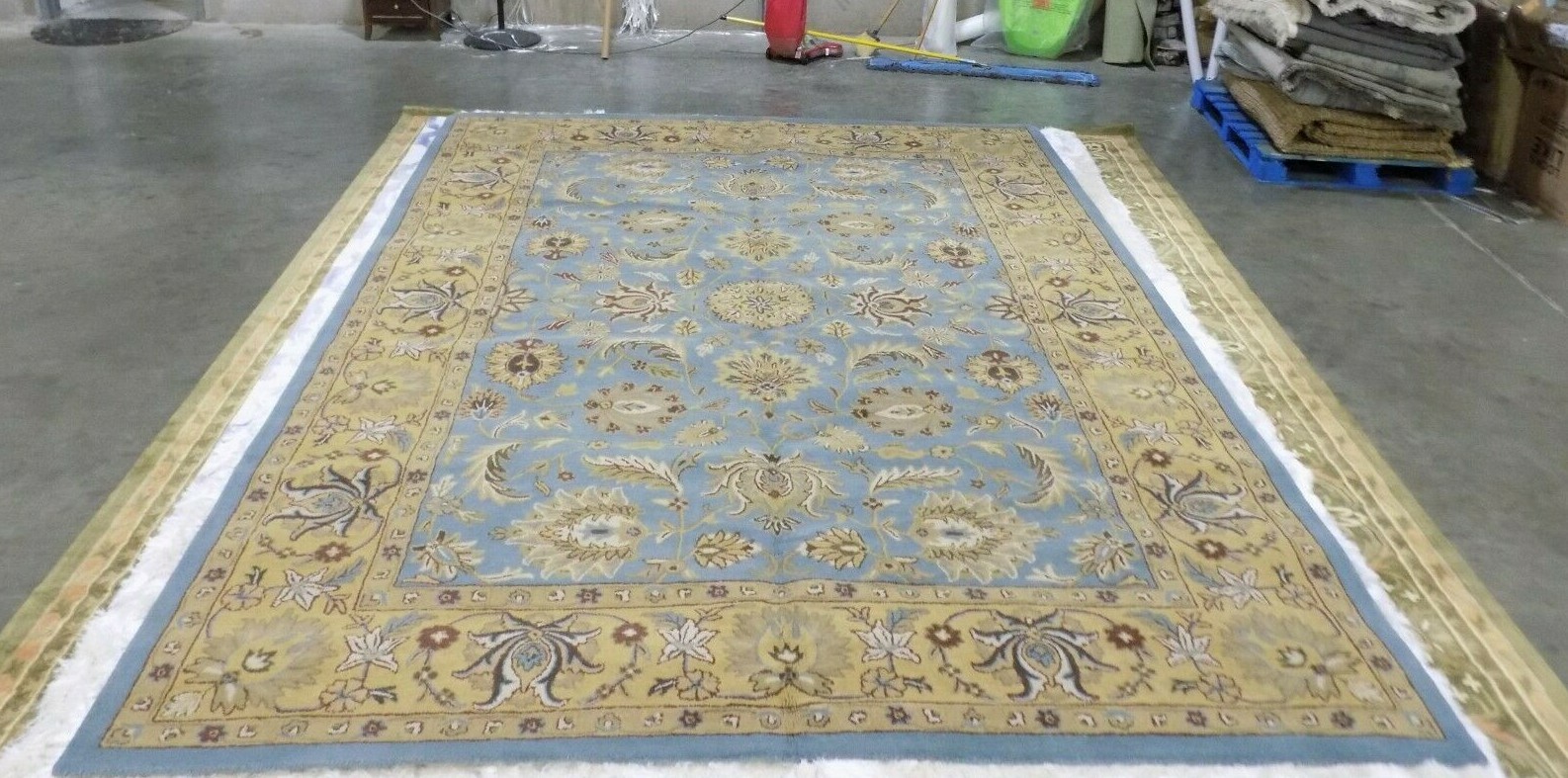 BLUE / GOLD 9′-6″ X 13′-6″ Damaged Rug, Reduced Price 1172590488 HG958A-10