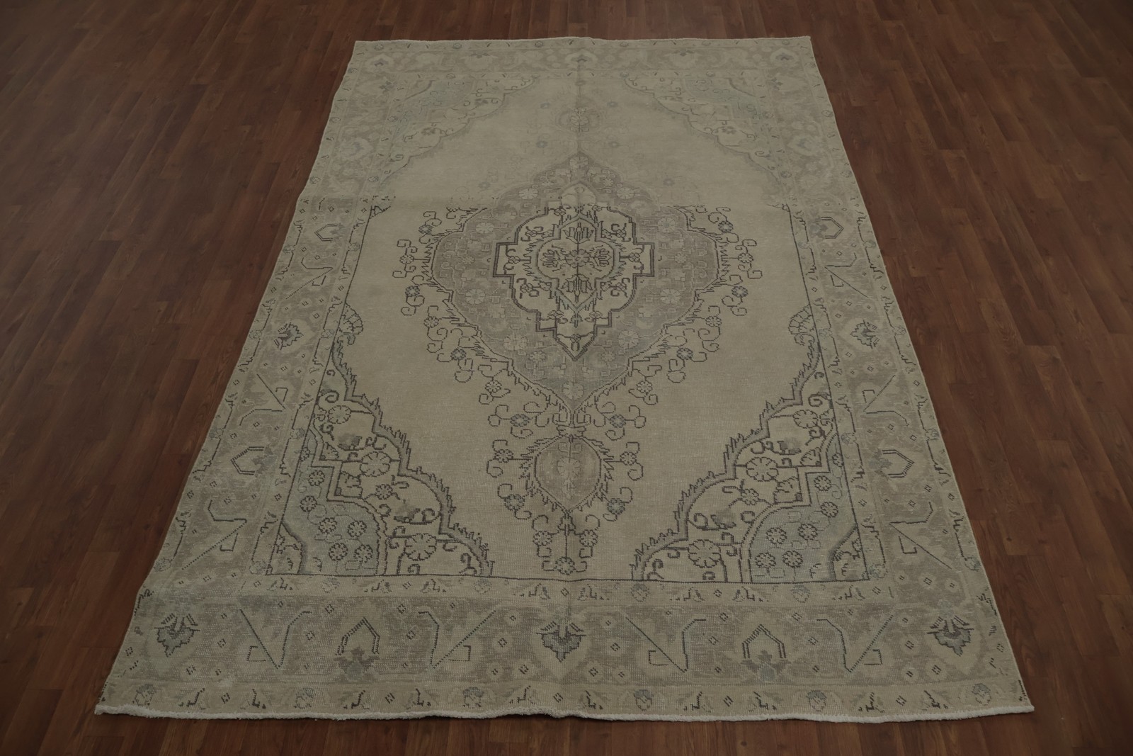 Rustic Muted with This Ornamental Beige and Blue Area Rug 6×10 Handmade Carpet