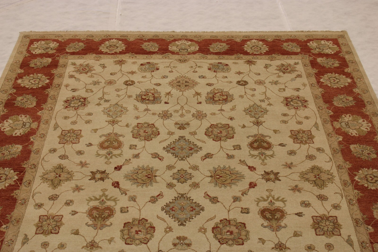 8’11” x 12’2″ ft. Oushak Puja Vegetable Dye Hand Knotted Traditional Area Rug