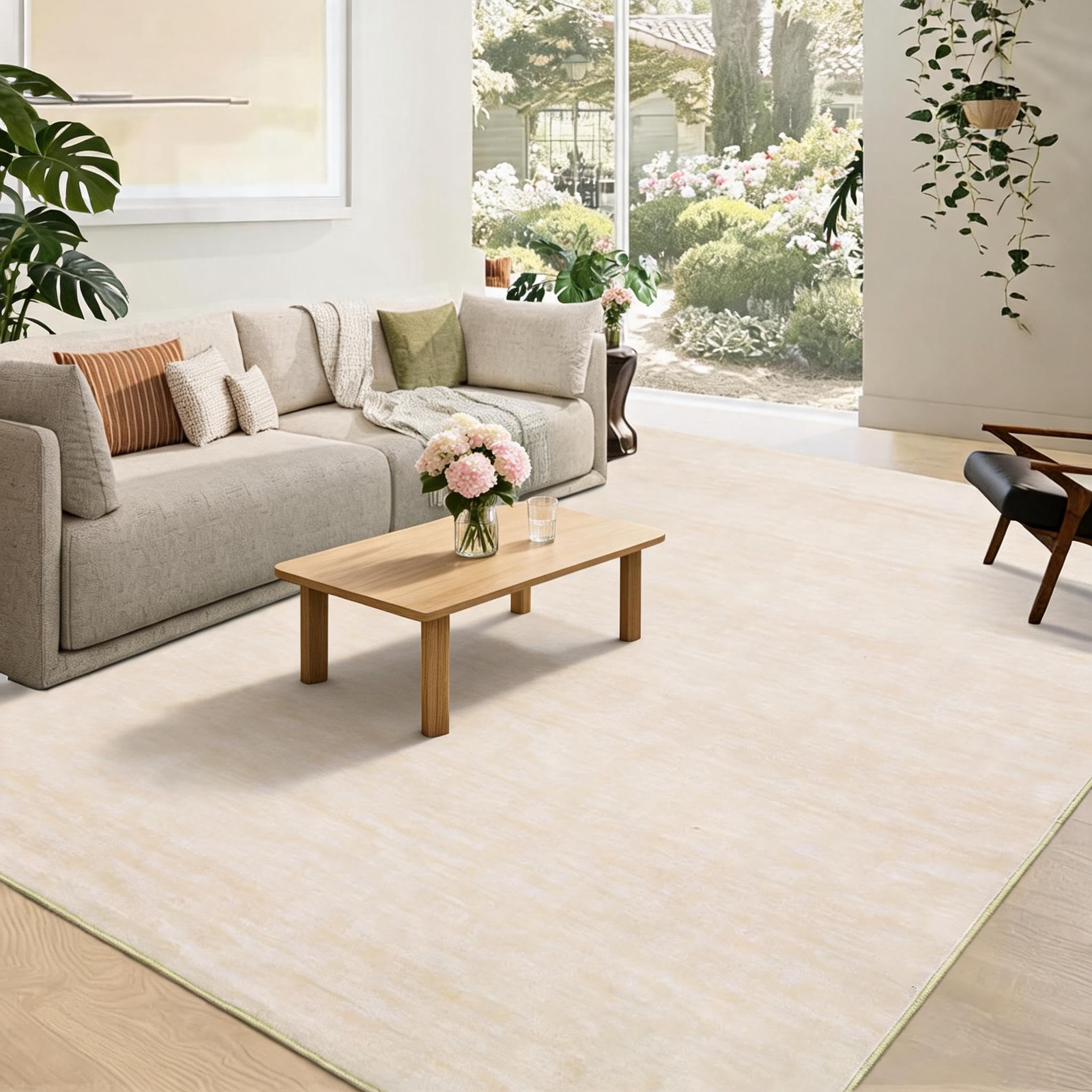 Modern Minimalist 8×10 Washable Area Rug Non Slip Living Bedroom Dining Office