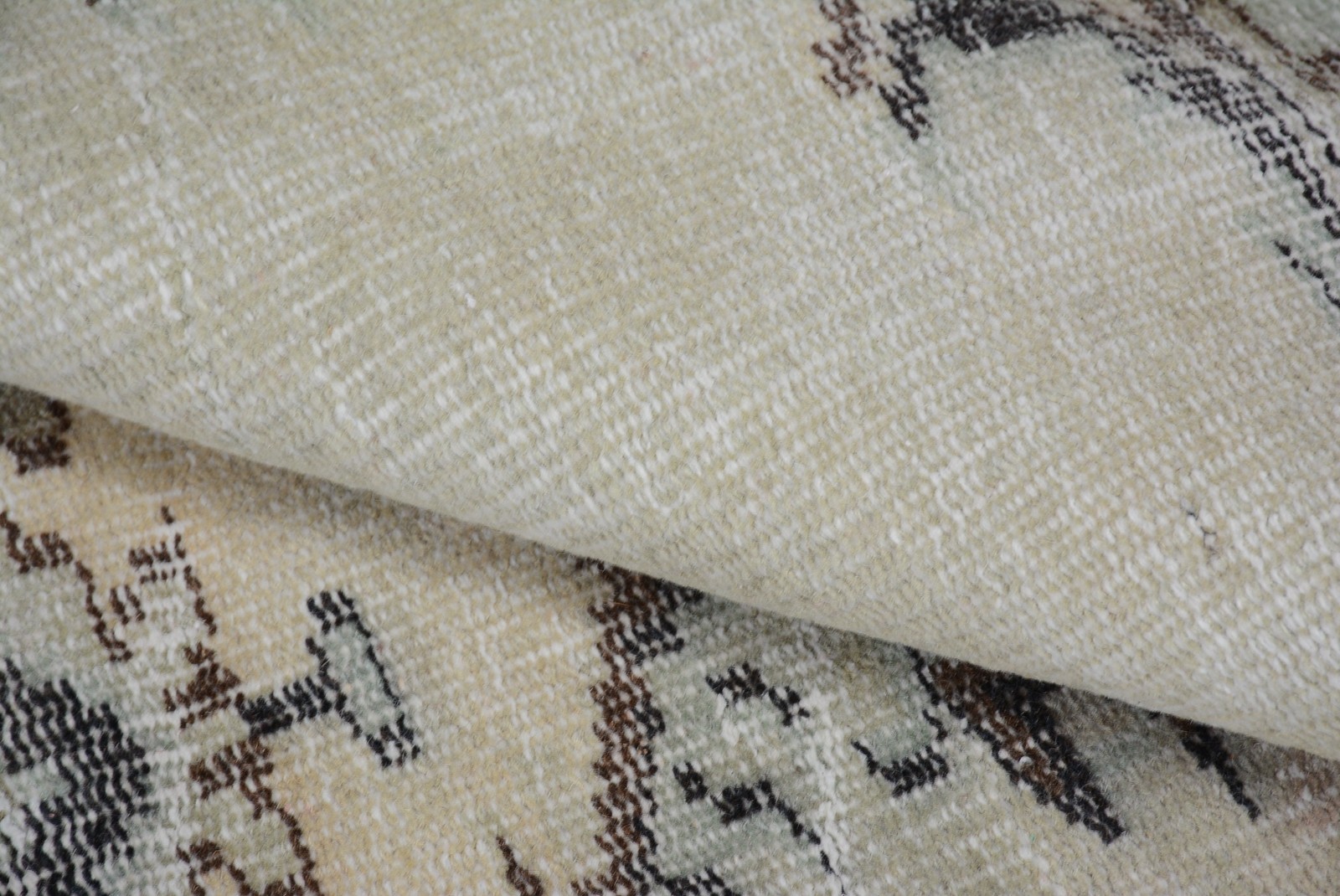 4,1×8,4 ft Rug, Vintage Turkish Rug, White Wool Rug