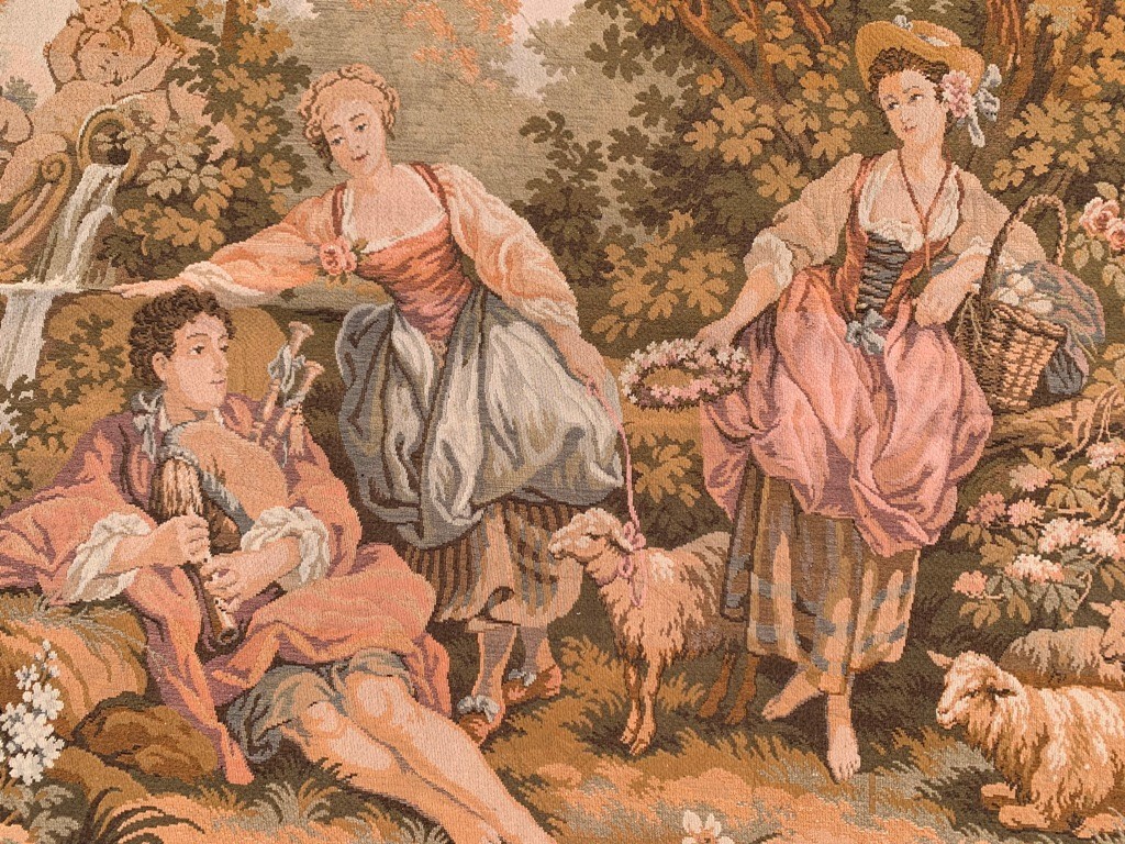 Vintage Tapestry, French Romantic Large Pictorial Tapestry Home Décor 5×7 ft