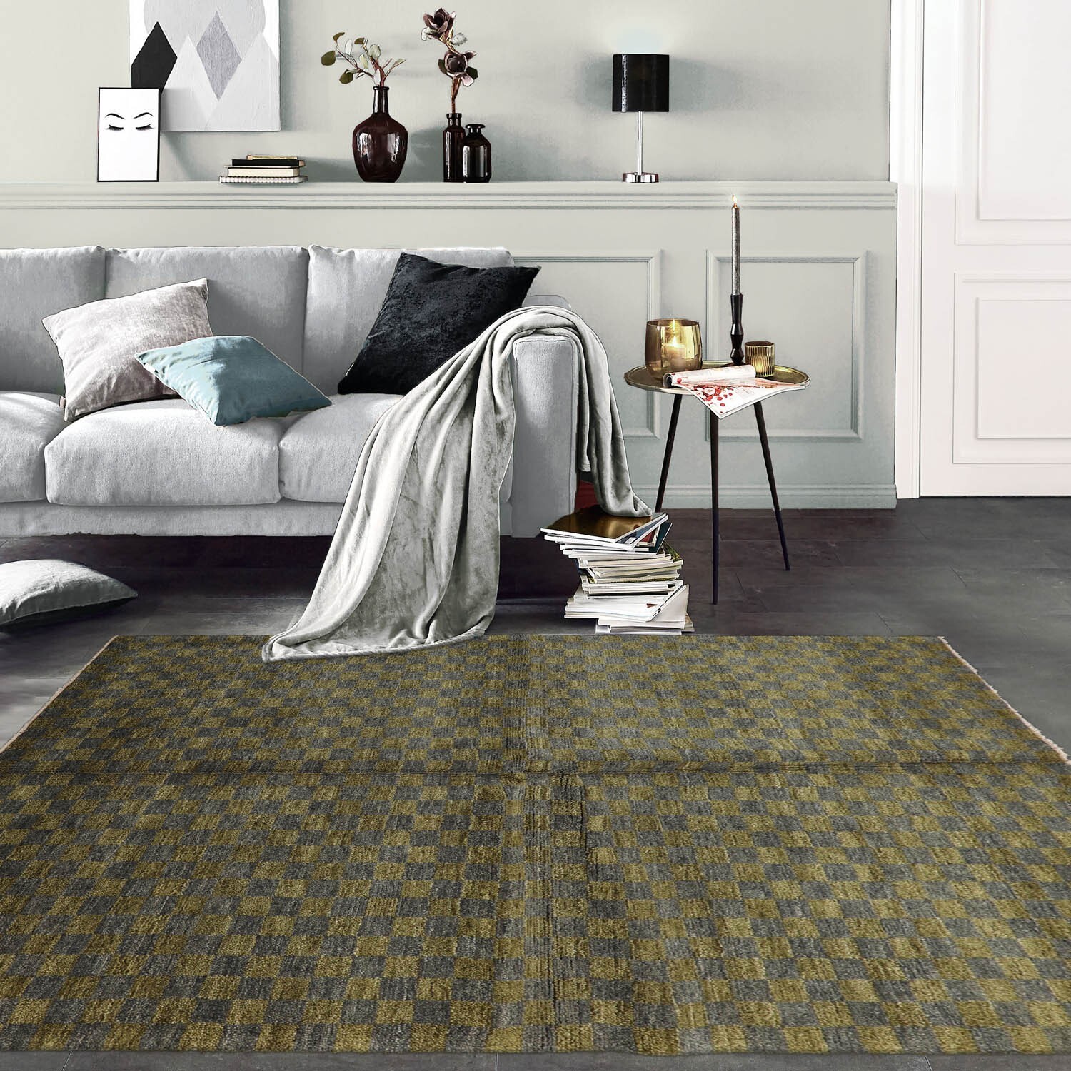 Michaelian & Kohlberg Hand Knotted 100% Wool Tibetan Area Rug Green 4’11” x 7’2″