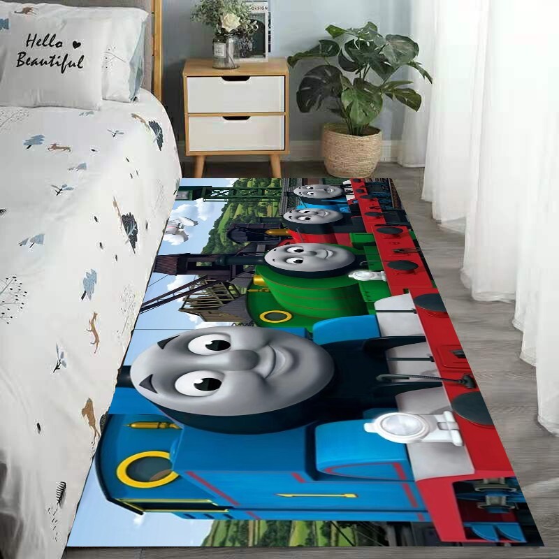 Thomas The Train Bedside Carpet Hallway Runner Rugs 2X6 FT Rubber Backing