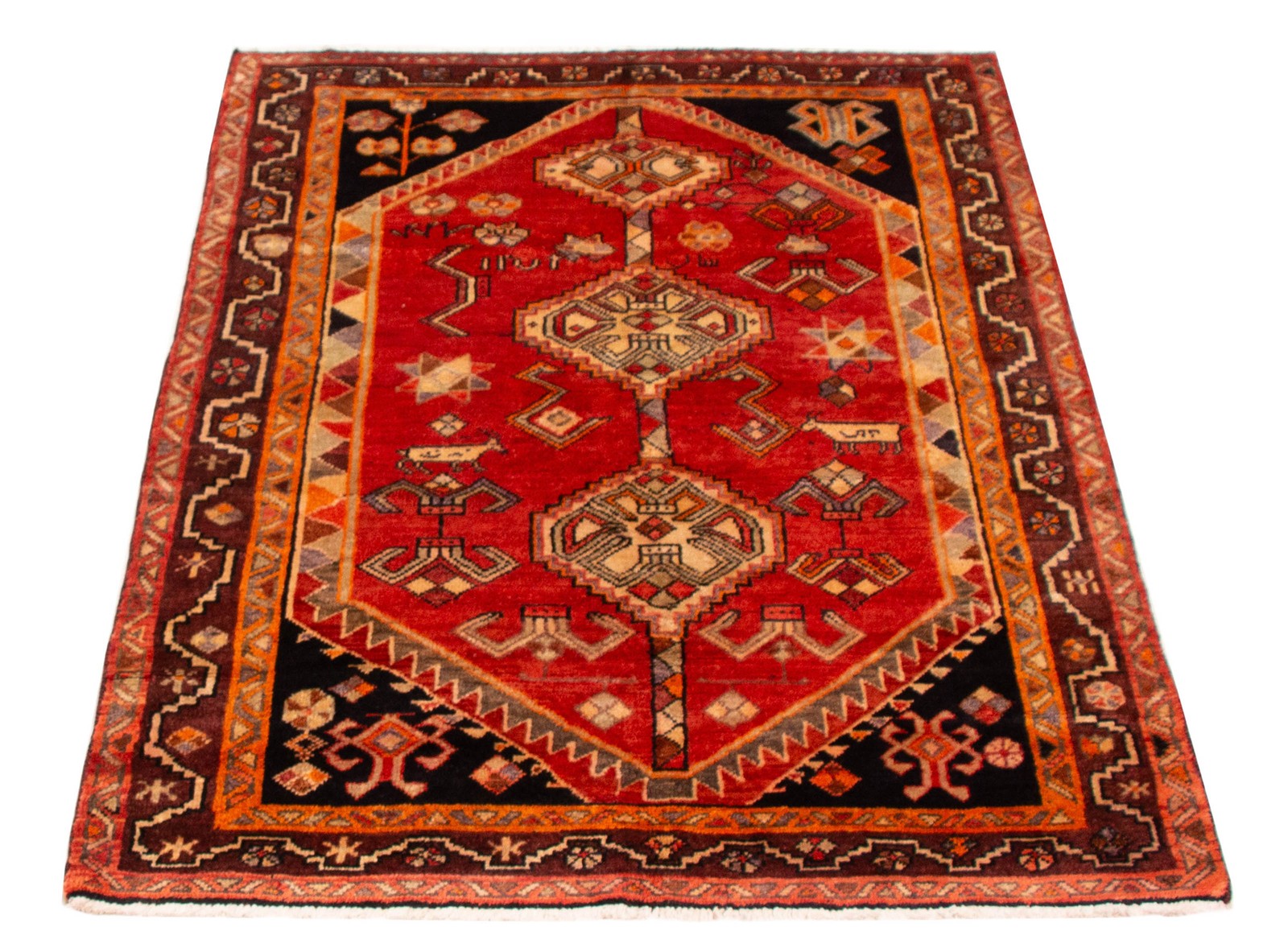 Vintage Hand-Knotted Area Rug 4’7″ x 6’7″ Traditional Oriental Wool Carpet