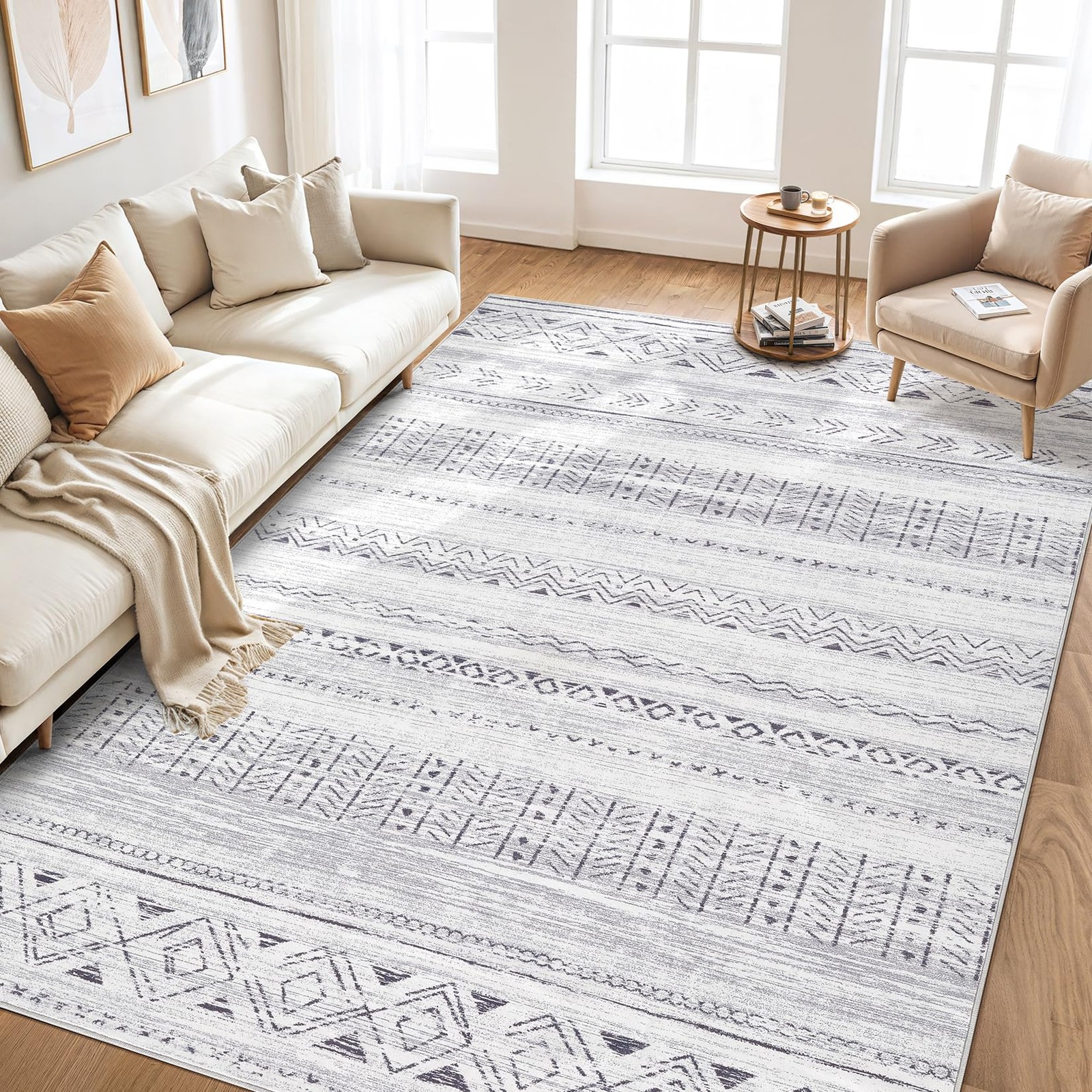 5×7 Area Rug Living Room Washable Boho Rugs with Non Slip Backing Large Soft …