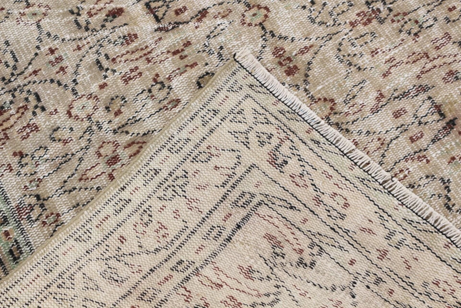 4,7×6,9 ft Turkish Rug, Rug, Brown Striped Rug Wool