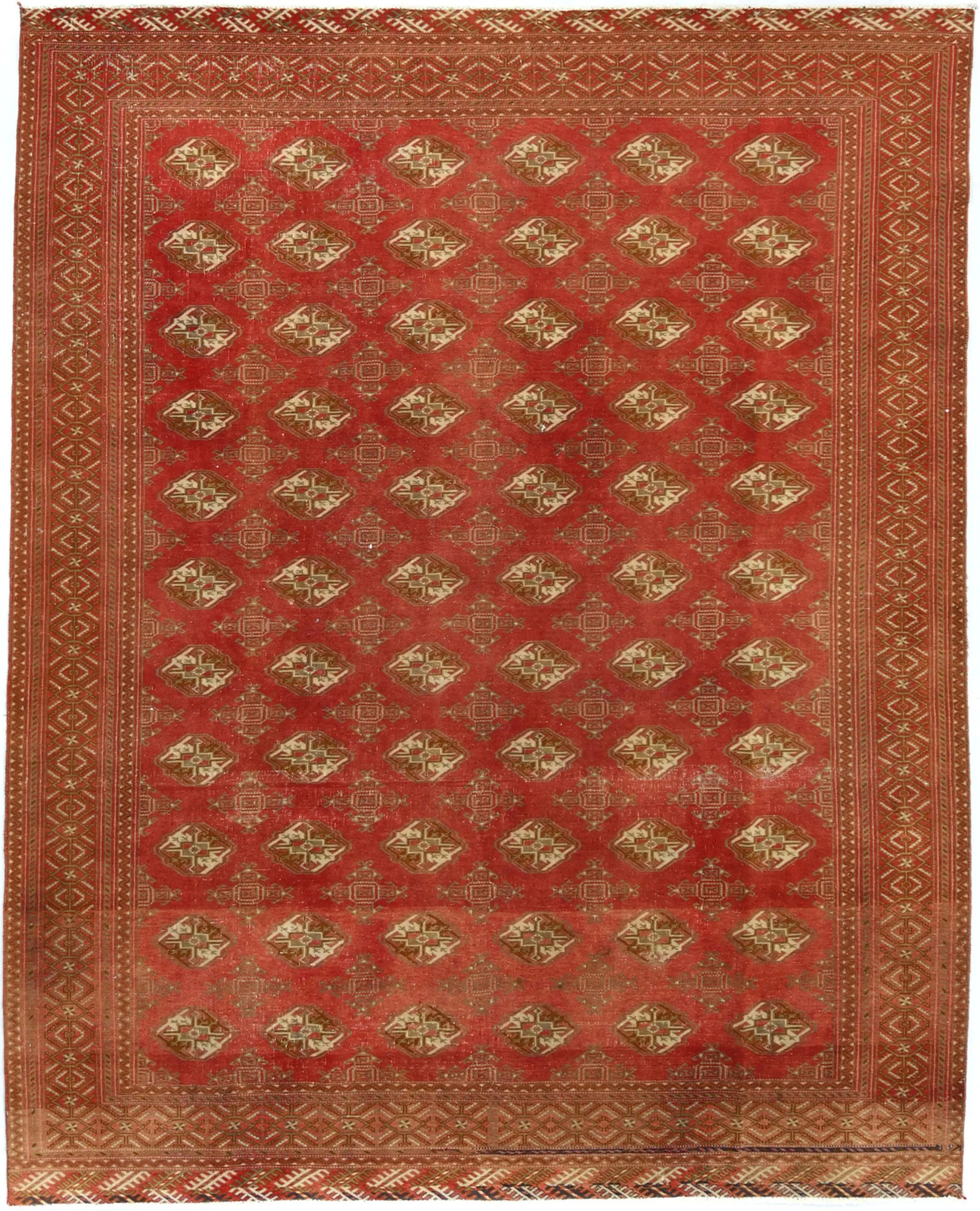 Handmade Semi-Antique Oriental Rug Large Tribal Design Wool Carpet 8’5X10’7 ft