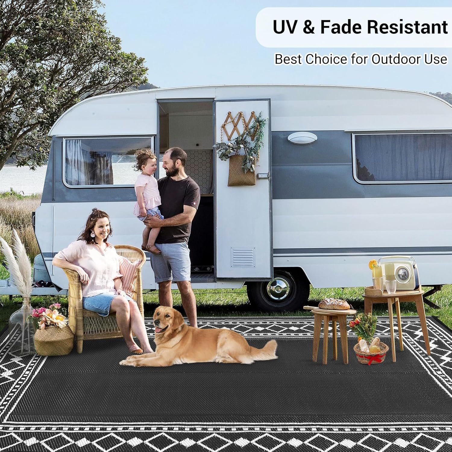 Outdoor rug Reversible patio Plastic Straw mat RV Camping Picnic Balcony Deck
