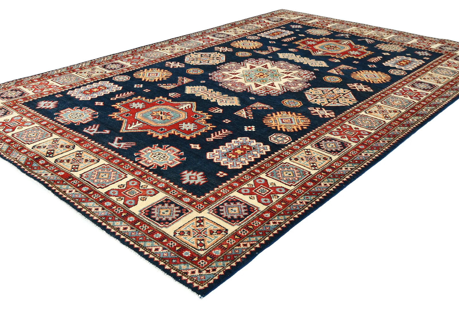 Handmade Kazak Pakistan Rug 5’9X8’11 ft Geometric Tribal Style Oriental Carpet