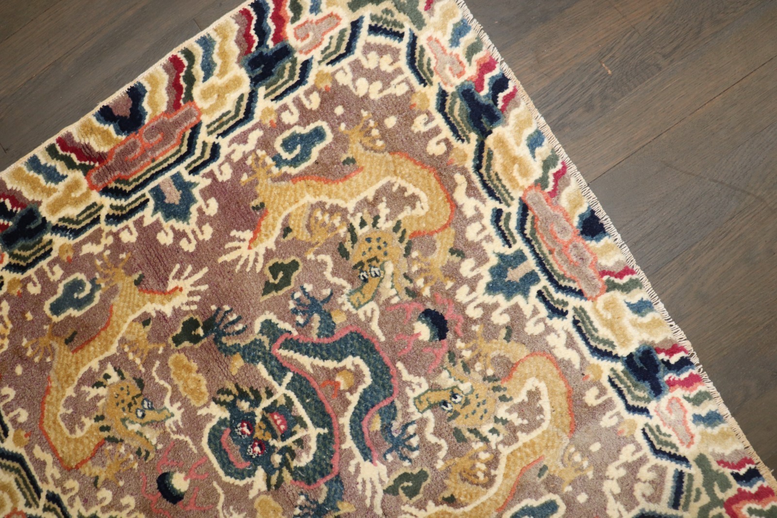 New Tibetan Dragon Rug Size 4×4 feet