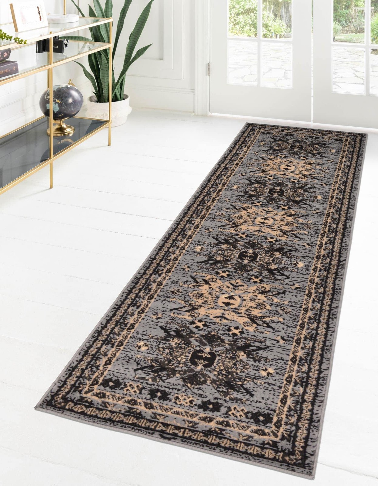 Unique Loom Taftan Collection Border Geometric Tribal Inspired Design Area Rug