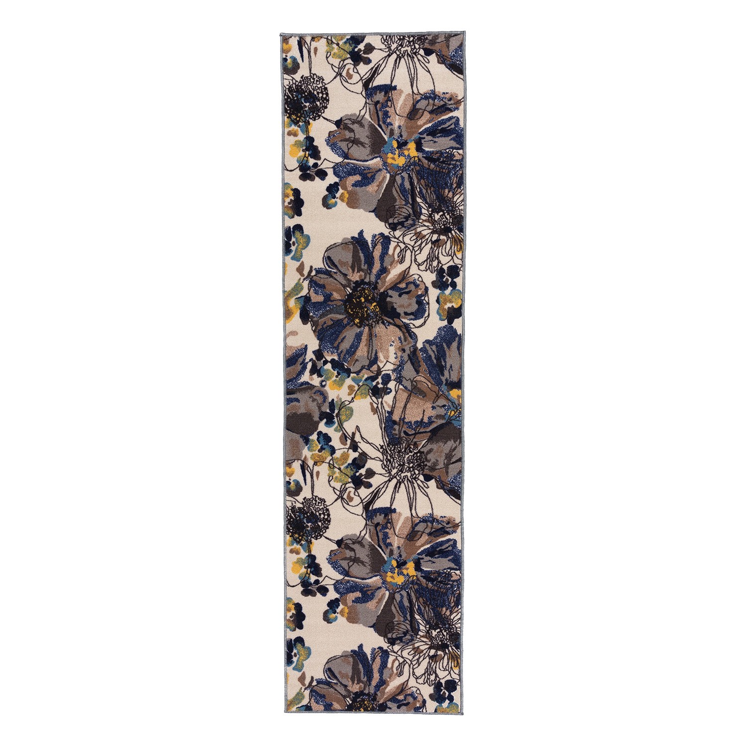 Rugshop Runner Rug Modern Bright Flowers Non-Slip Carpet Rugs for Kitchen 2×10