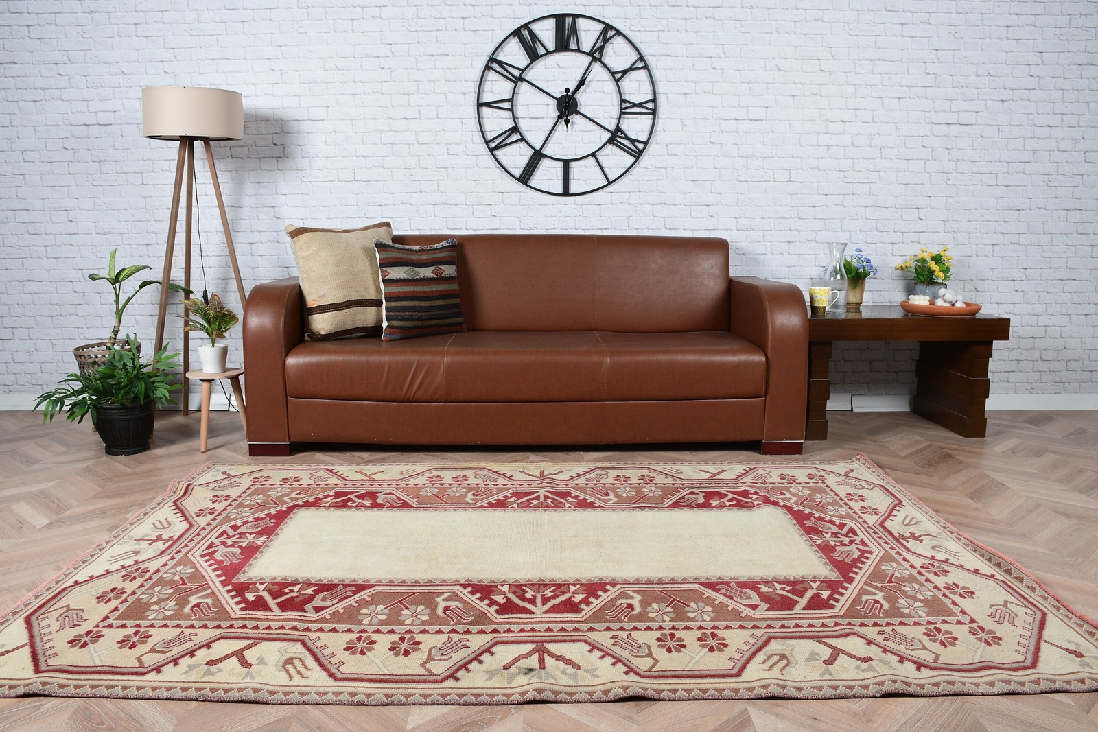 5×7,5 ft Rug, Area Turkish Rug, Red Ikat Rug