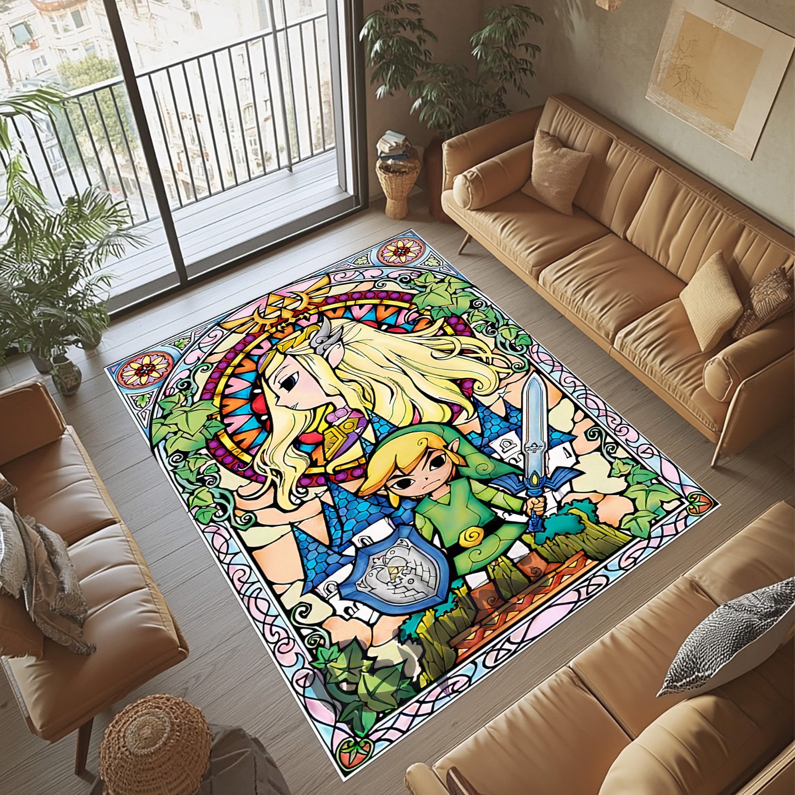 Zelda Fantasy Rug,Zelda Design Carpet,Zelda Themed Rugs,Zelda Design Home Decor