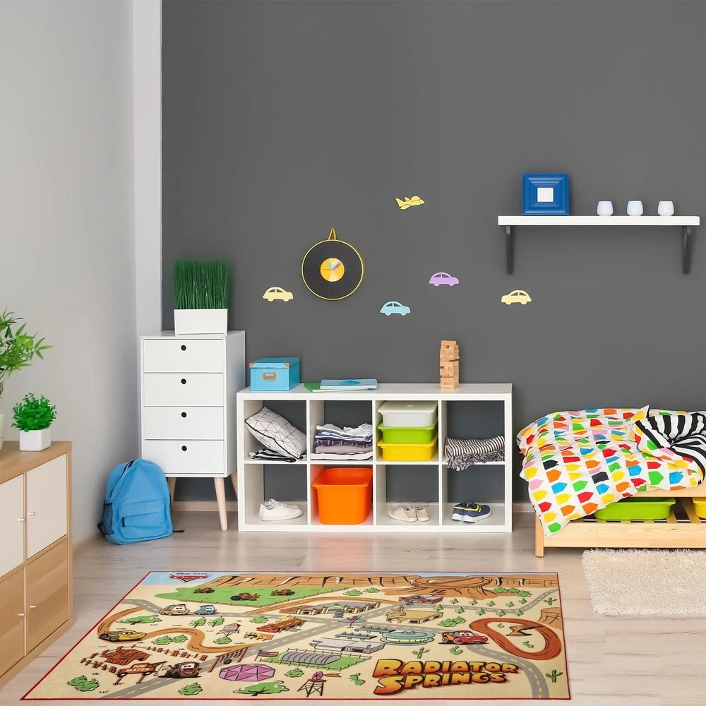 Disney Pixar Cars Indoor Game Rug – 4×6 Large, Non-Slip, Ideal for Children i…