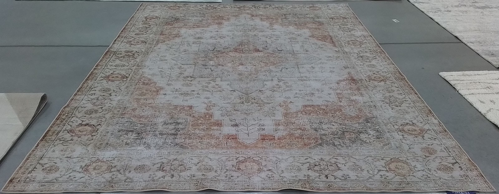 LT GREY / RUST 9′-0″ x 12′-0″ Back Stain Rug, Reduced Price 1172793973 TSN105F-9