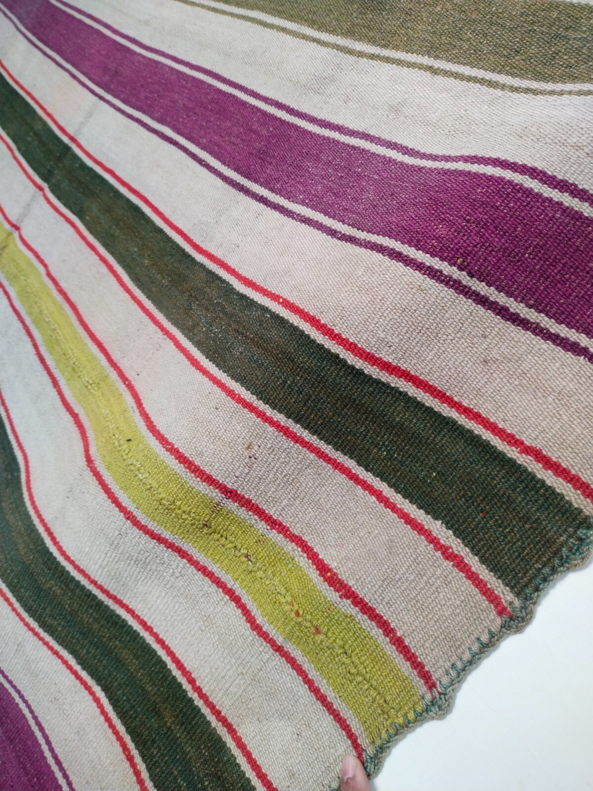 vintage fabulous Peruvian rug Bolivia Sheep Frazada Blanket handwoven rug it1355