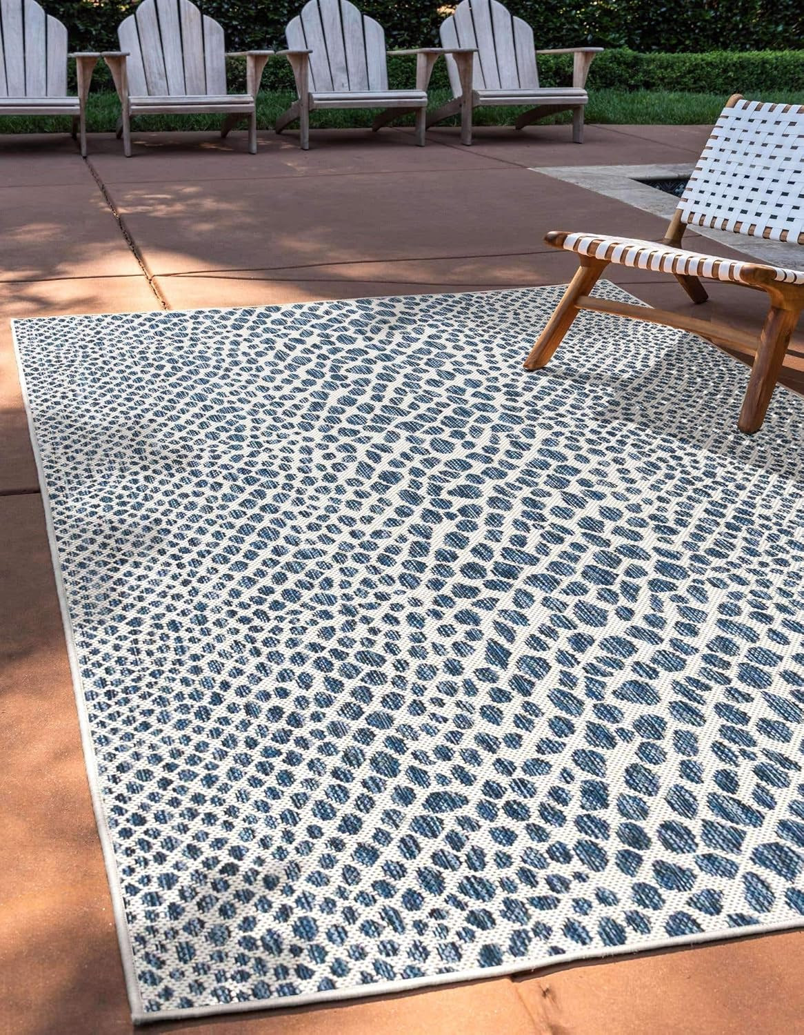 Cape Town Outdoor Area Rug – 7’10” x 10′ Rectangle, Blue/Olive