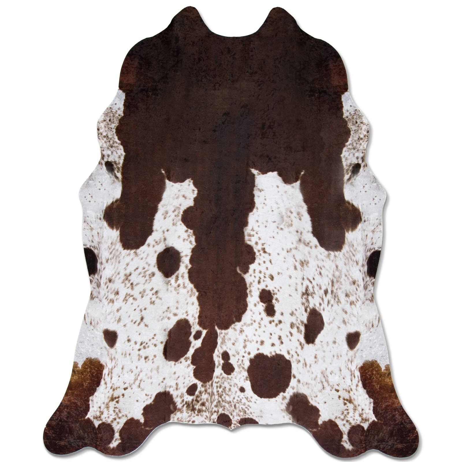 MACEVIA Faux Cowhide Gold Print Rug Cute Cow Print Rug Area Rug Nice Western …