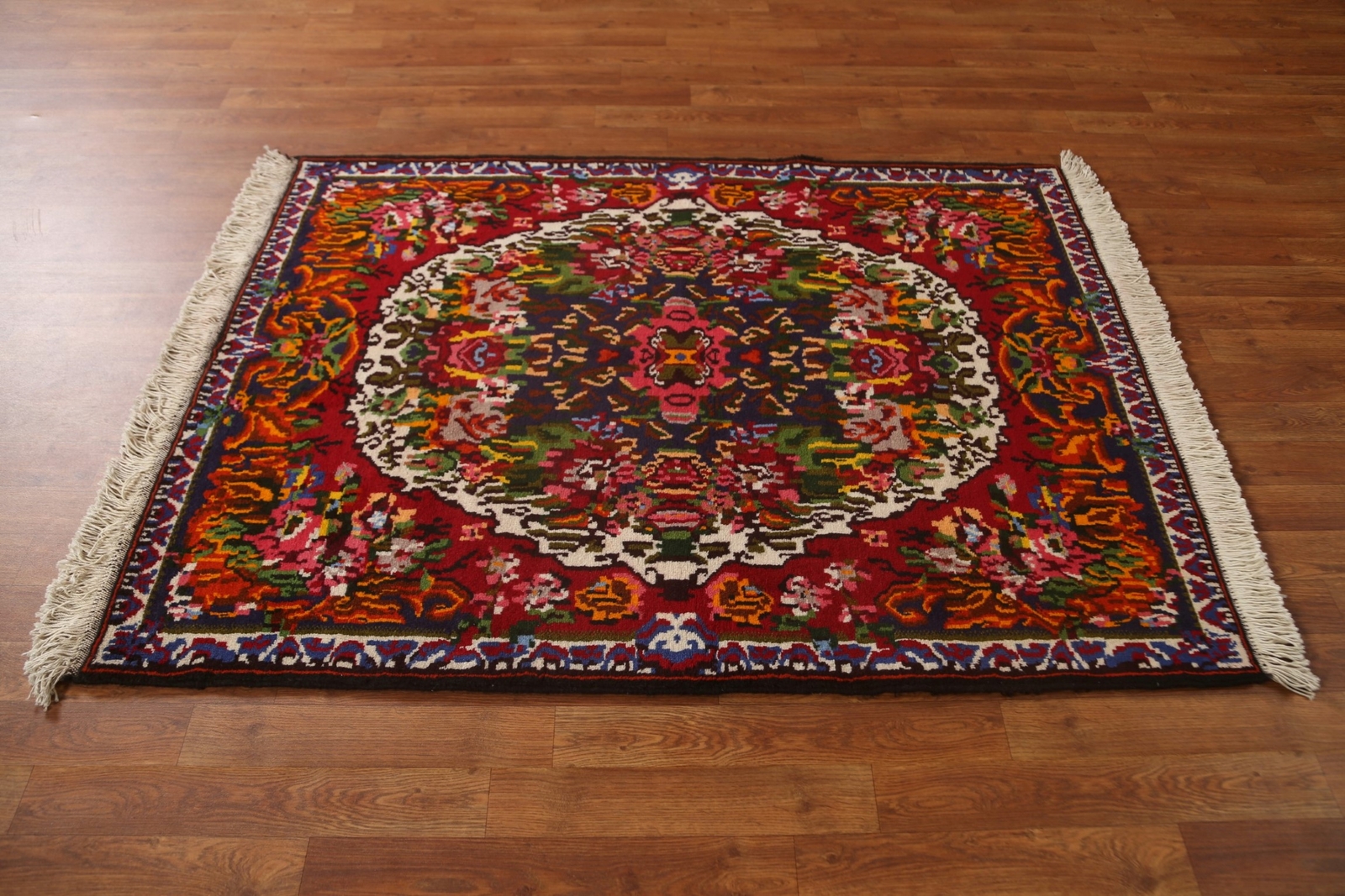 Victorian Style Traditional Floral Rug 4×5 Handmade Wool Carpet