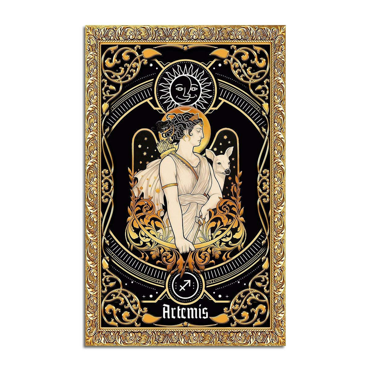 Greek Mythology Artemis Sagittarius Zodiac Rug, Regtange Rug Carpet